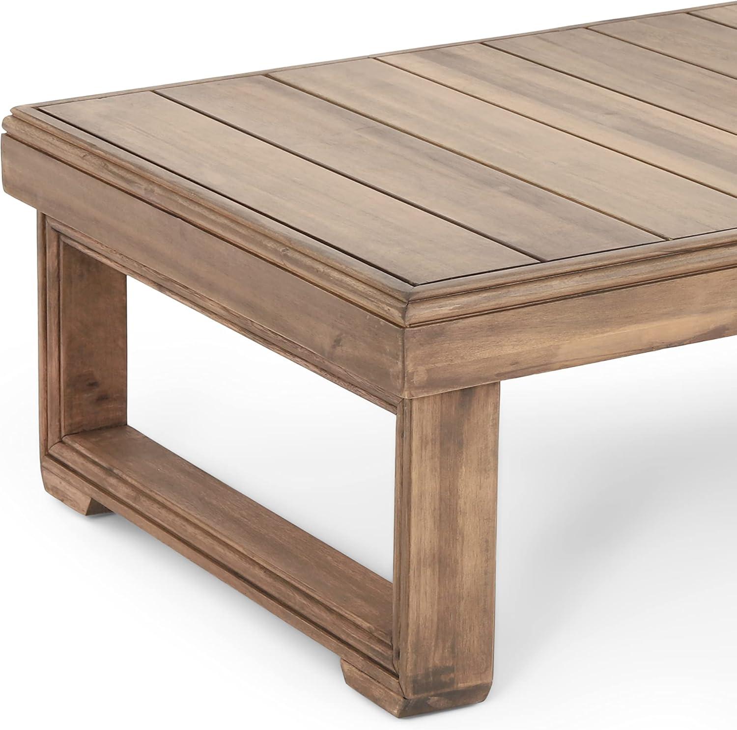 Westchester Brown Acacia Wood Rectangular Outdoor Coffee Table