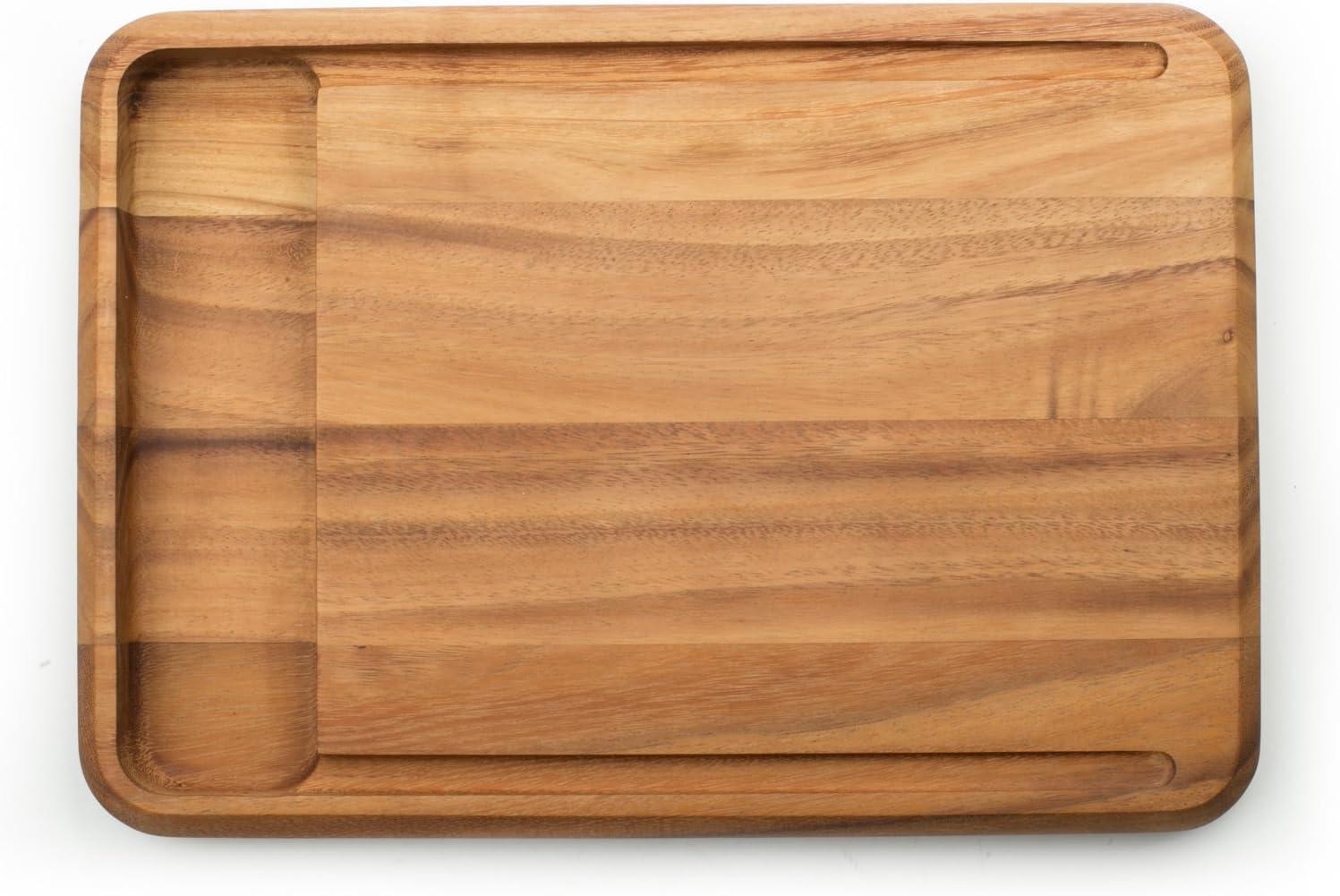 Acacia Wood Rectangular Bread Board with Juice Groove