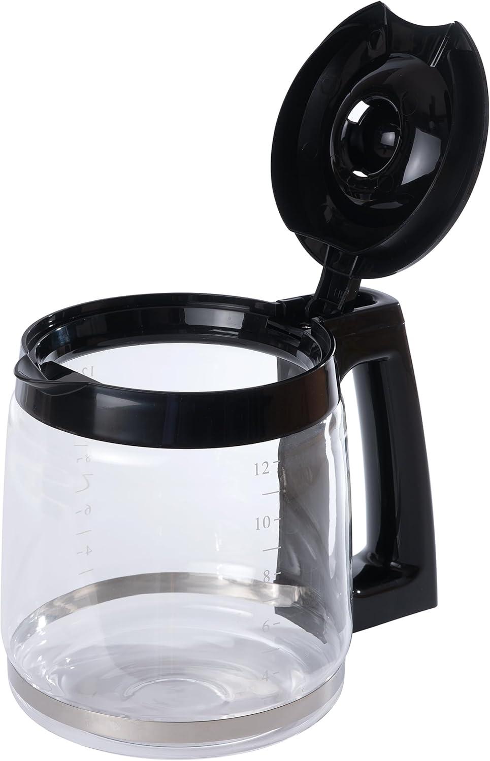 Stack man 12-Cup Replacement Glass Coffee Carafe For Cuisinart Coffee Maker Models DCC-1200, DCC-1100BK, DCC-2650, CHW-12, CHW-12P1, DGB-550BK, DGB-550BK1, DGB-625BC, DGB-700BC, And SS-12 | Part# DCC-1200PRC