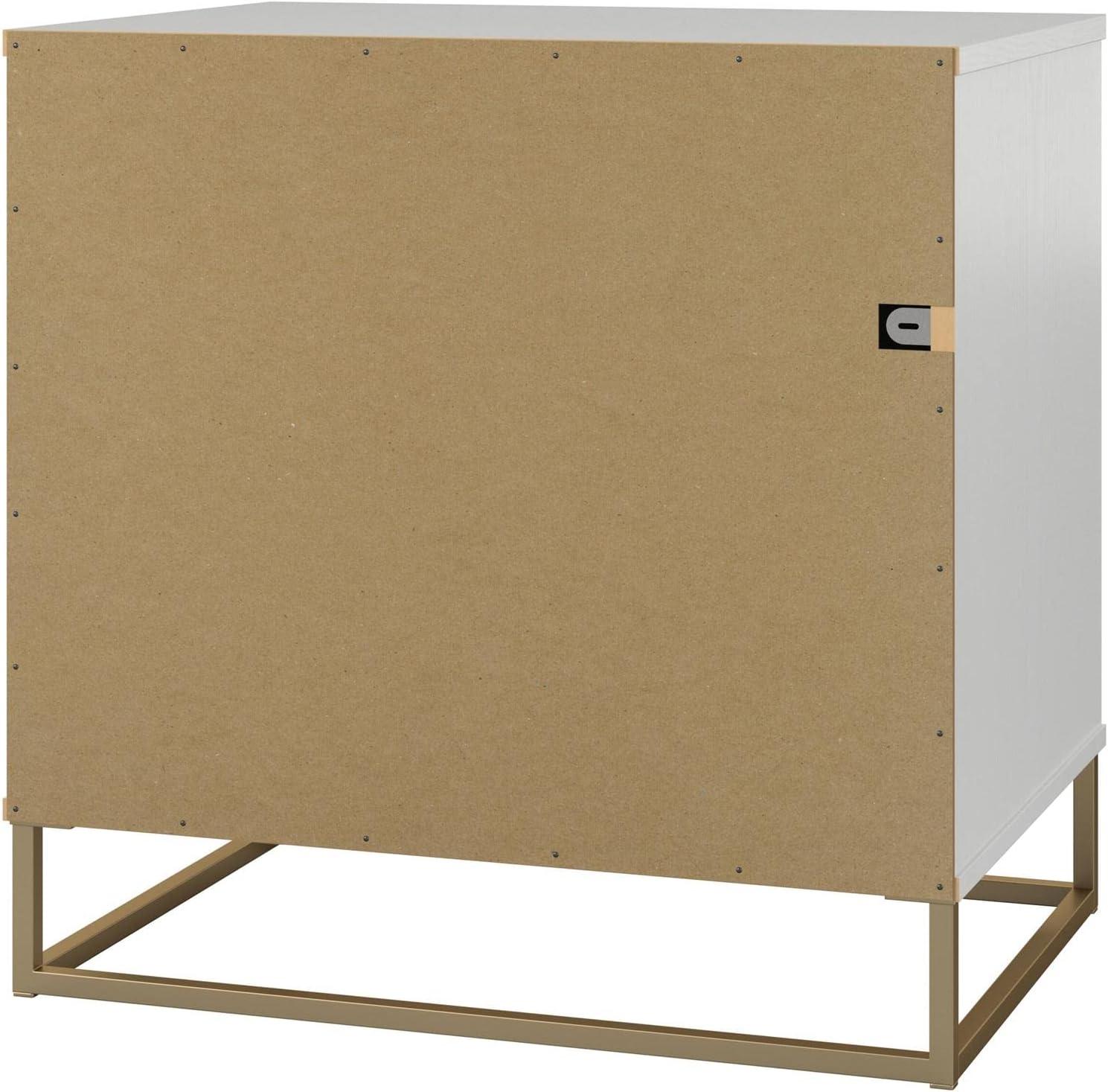 Kelly Accent Cabinet, White/Taupe