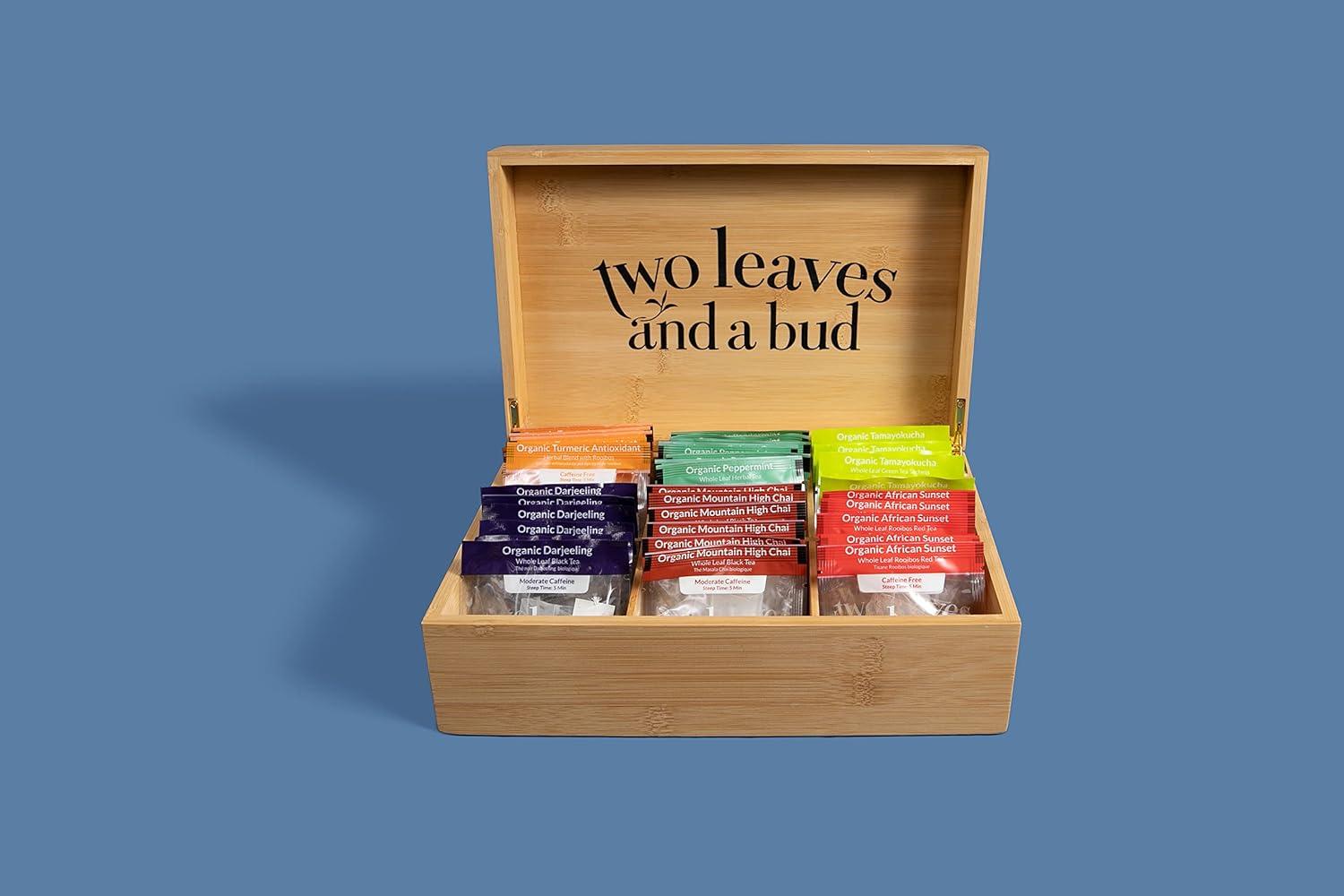 Organic Bamboo Tea Sampler Box with Assorted Herbal Teas