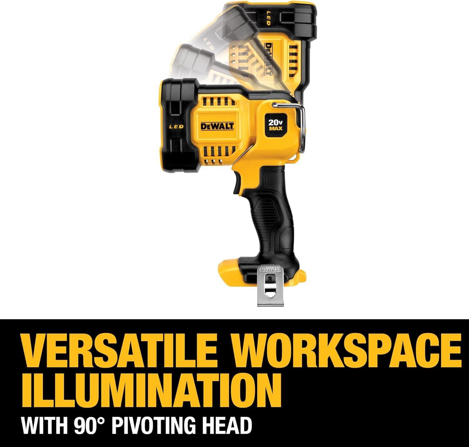 Cordless Yellow/Black LED Jobsite Spotlight with Pivoting Head