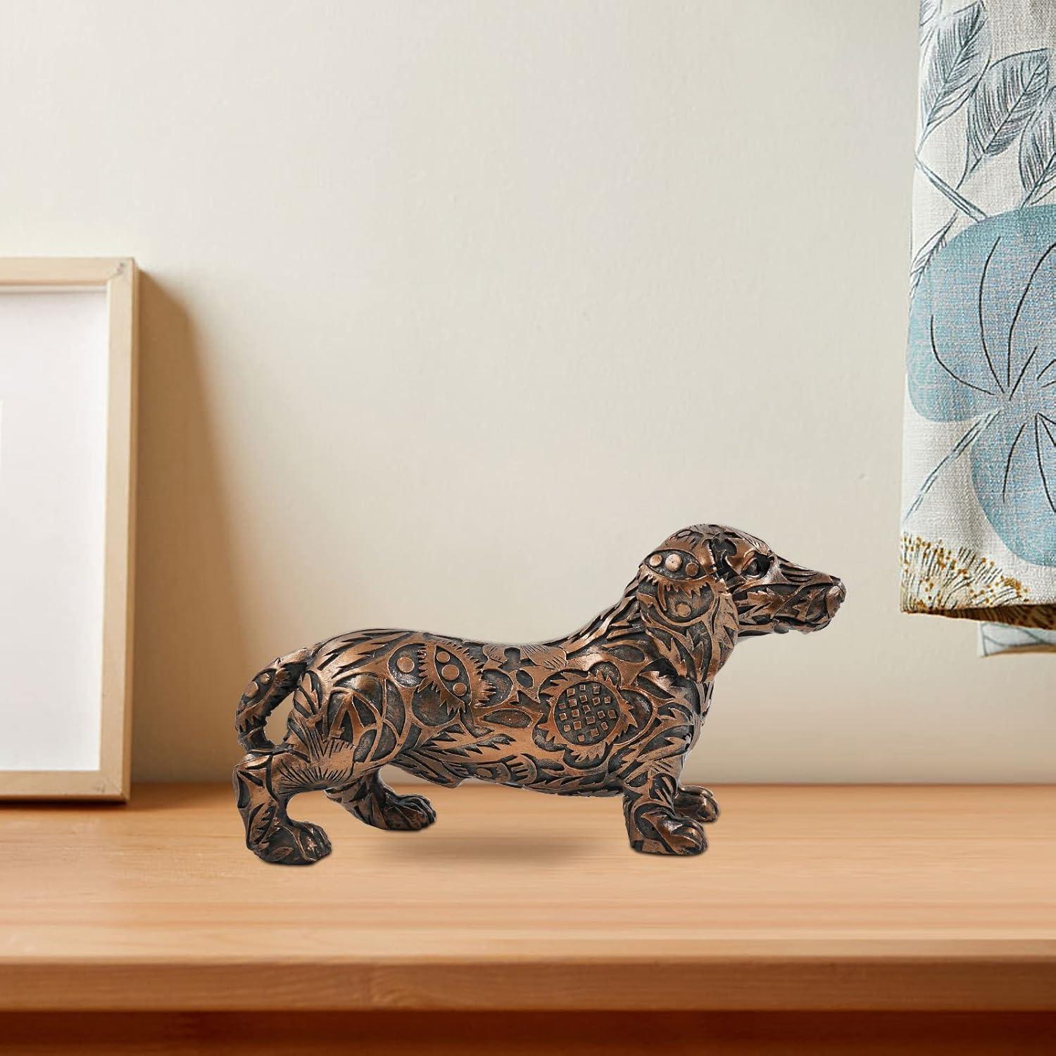 8'' Dachshund Figurines, Bronze Dog Statue, Puppy Sculpture, Wiener Dog Decor, Gifts for Dog Loving Friends