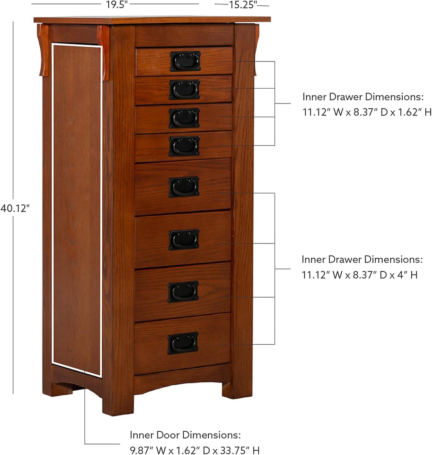 Powell Anna Lee Jewelry Armoire, Oak