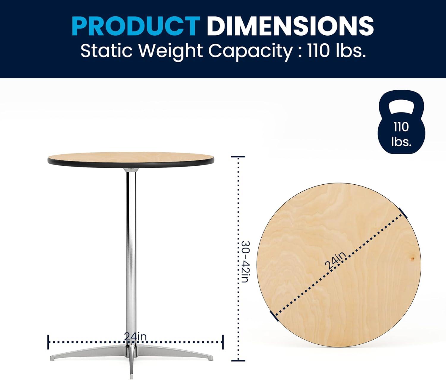 Flash Furniture Marrel Round Wood Cocktail Table with Columns