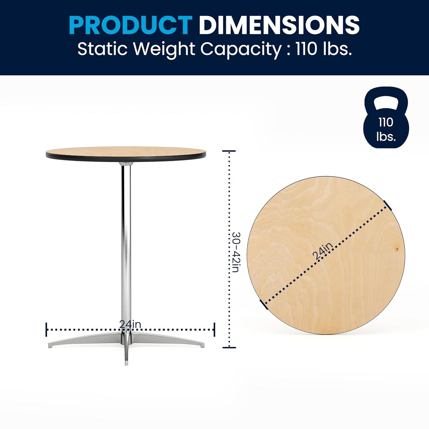 Flash Furniture Marrel Round Wood Cocktail Table with Columns