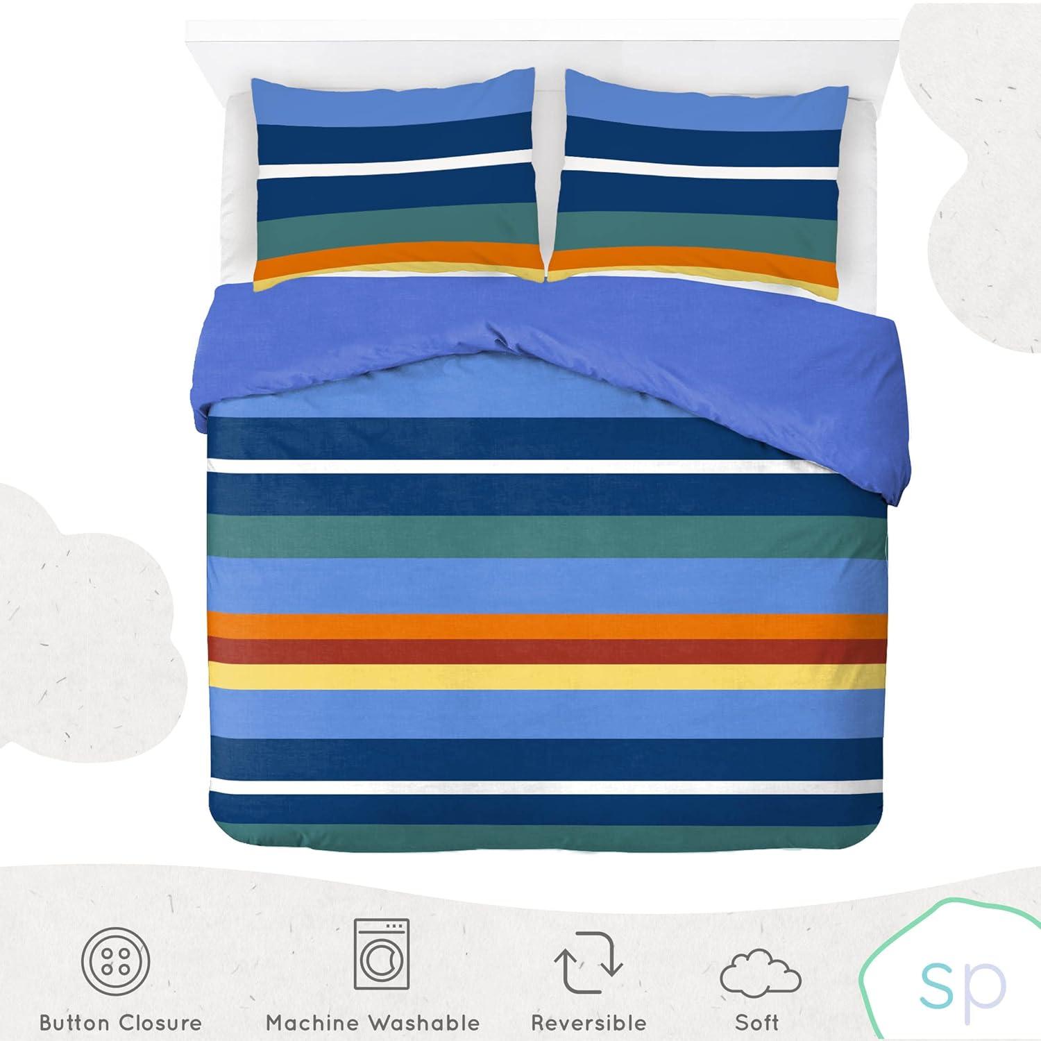 Saturday Park Saturday Park Vintage Stripe 100% Organic Cotton Duvet Cover & Sham Set