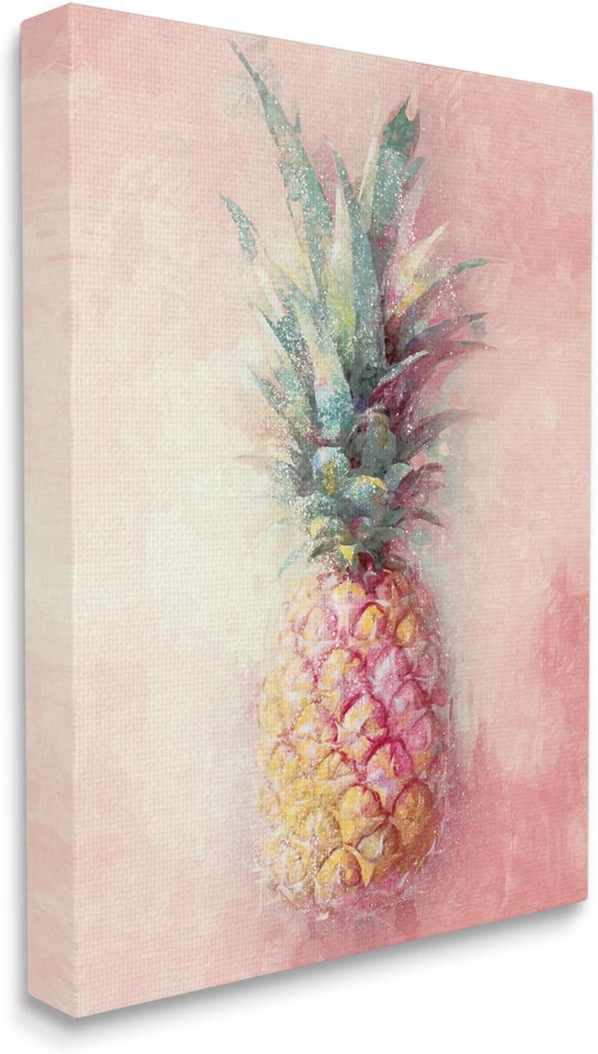 Stupell Industries Tropical Glam Pineapple Food & Beverage Painting Gallery Wrapped Canvas Art Print Wall Art, 16 x 20