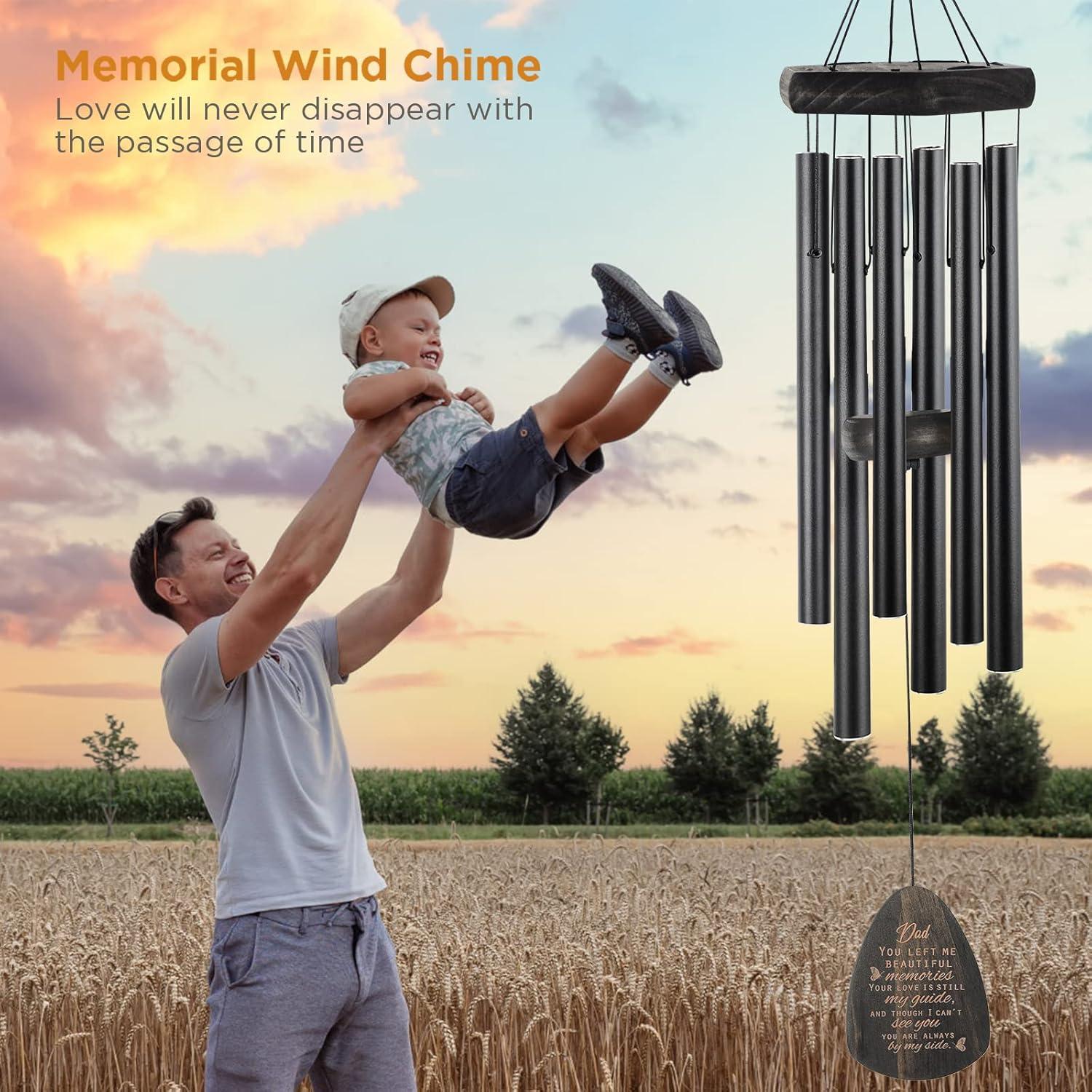 Sympathy Gifts for Loss of Loved One 32" Memorial Wind Chimes for Loss of Loved One Bereavement Condolence Gifts Sympathy Windchimes Memory Wind Chime with Memorial Card