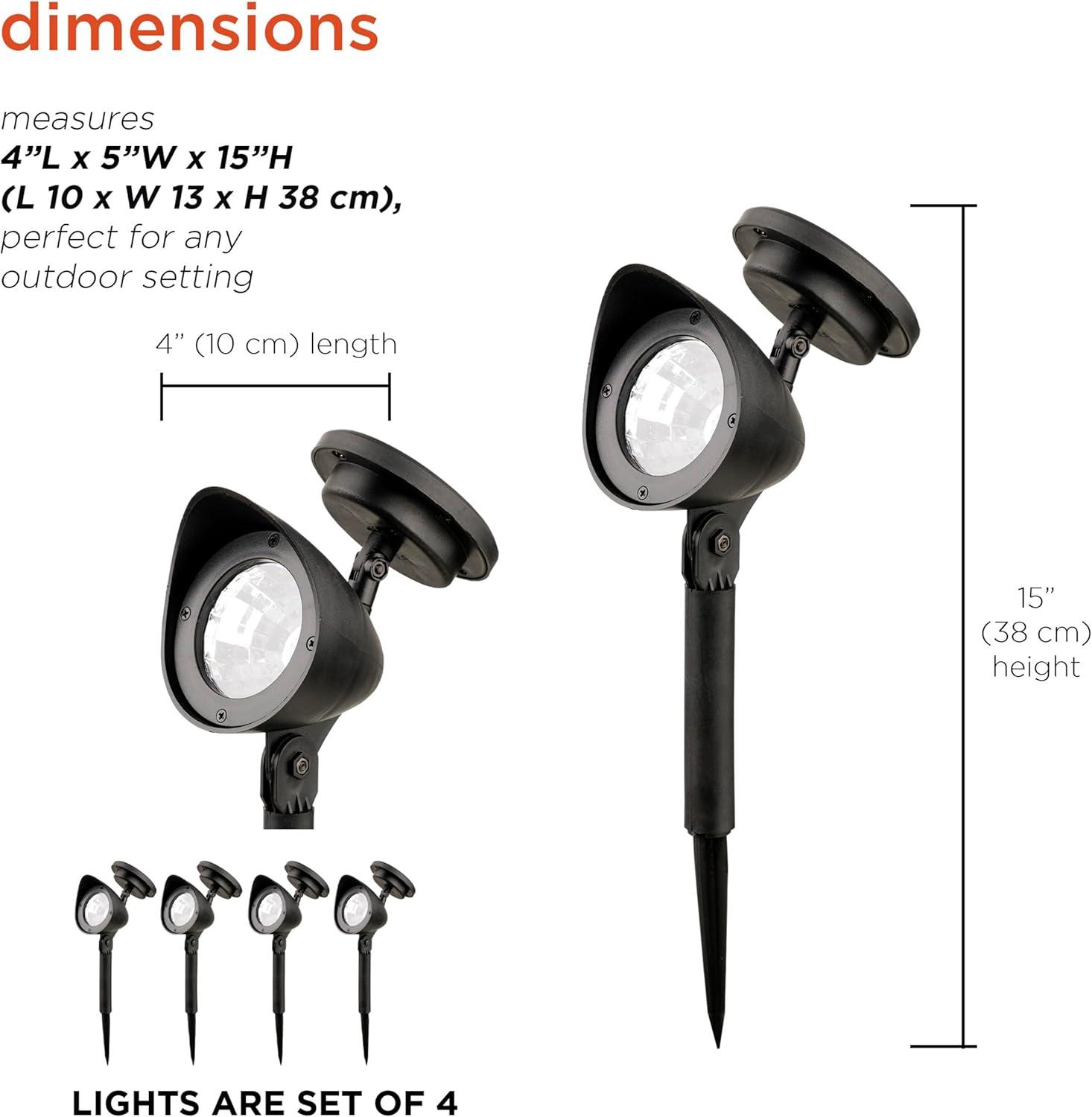 Black Solar Powered Integrated LED Metal Pathway Light