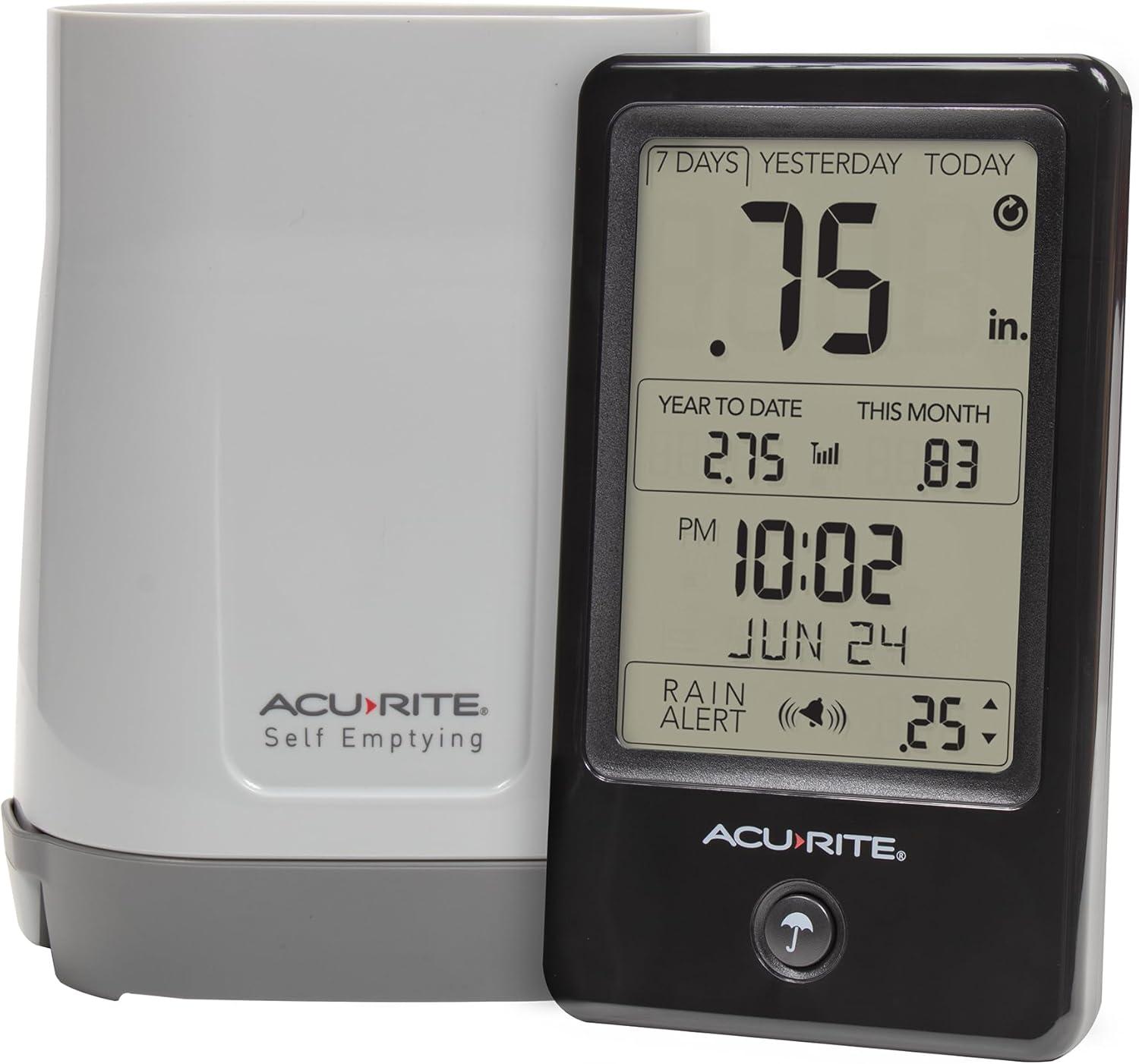 AcuRite AcuRite Wireless Self-Emptying Rain Gauge with Indoor Digital Display (02446)