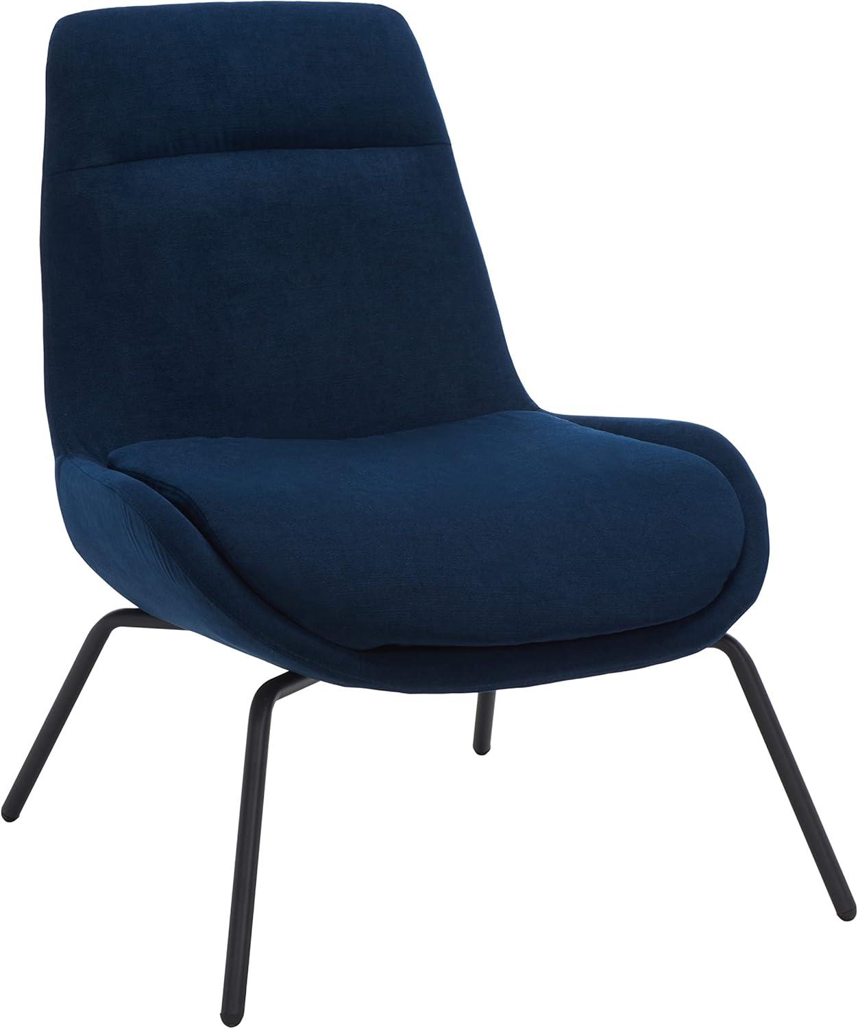 SAFAVIEH Bridger Navy/Black Upholstered Tufted Side Chairs (23.6 in. W x 27.5 in. D x 31.9 in. H)