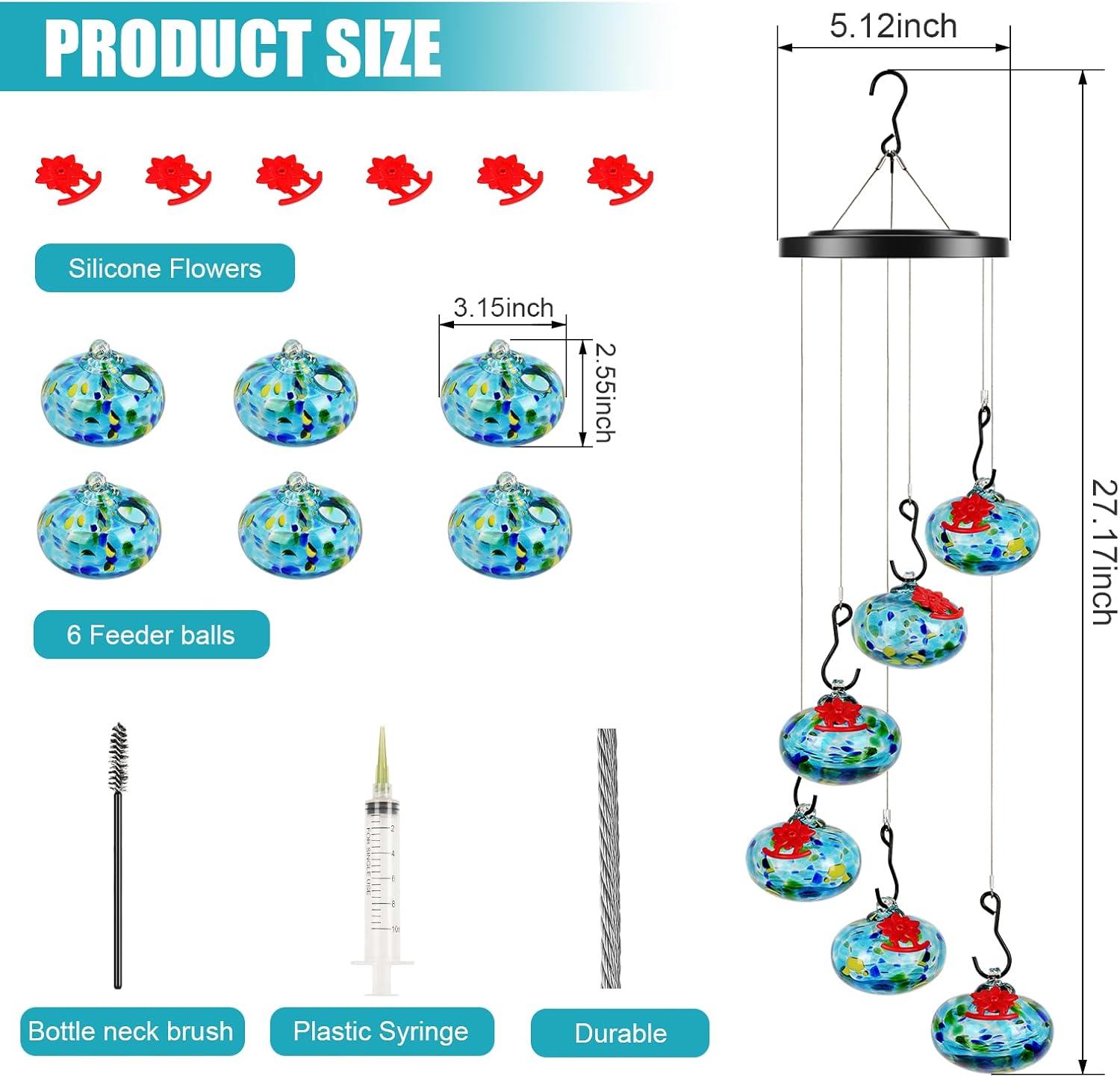 2025 New Charming Wind Chimes Hummingbird feeders,Window Bird feeders for Viewing,Bird feeders for Outdoors Hanging ant and bee Proof