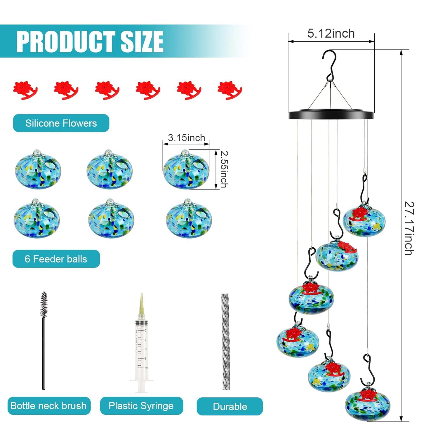 2025 New Charming Wind Chimes Hummingbird feeders,Window Bird feeders for Viewing,Bird feeders for Outdoors Hanging ant and bee Proof