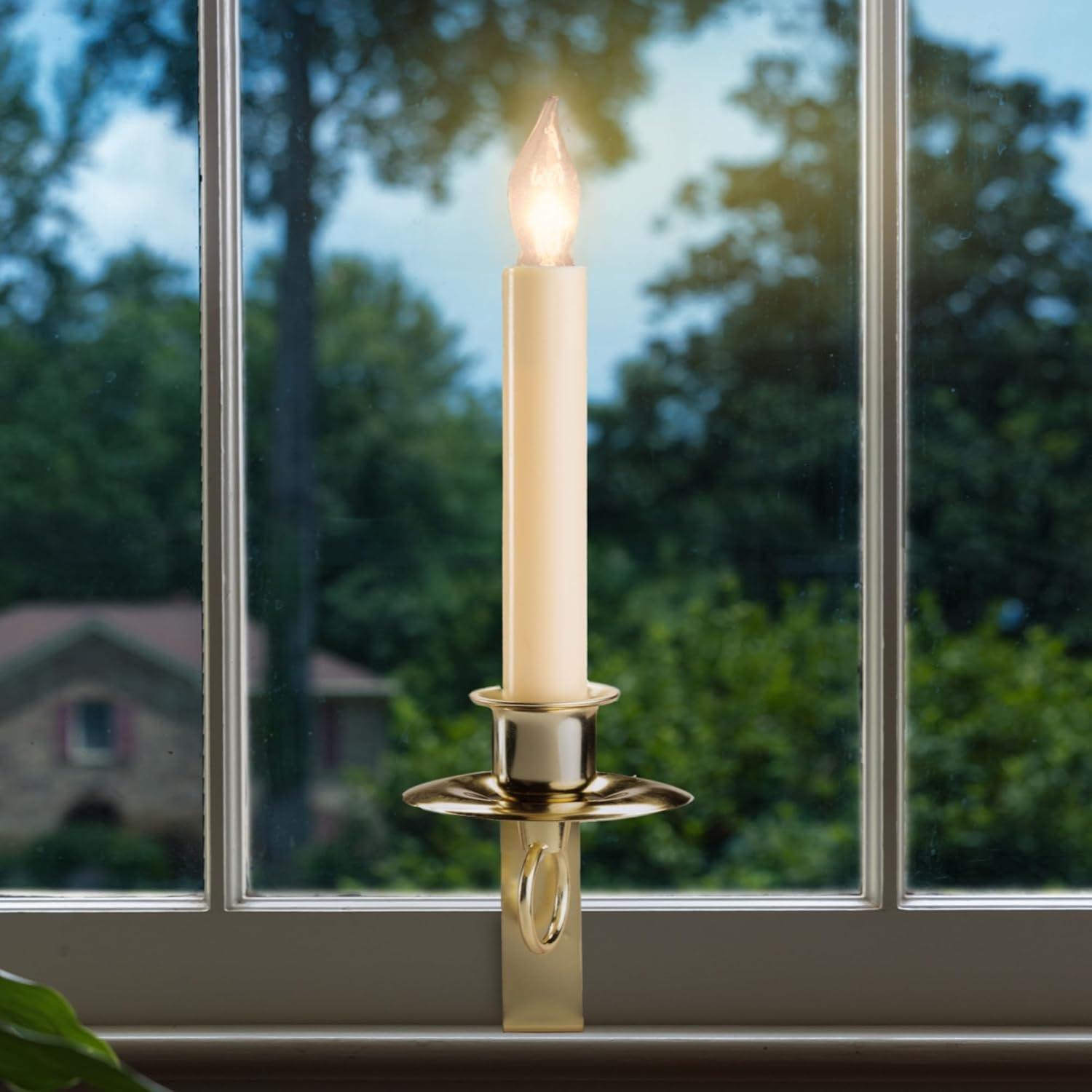IMC Cambridge Electric Candle with 3" Bracket Steady Lighting, Brass, 8in (Qty 1)