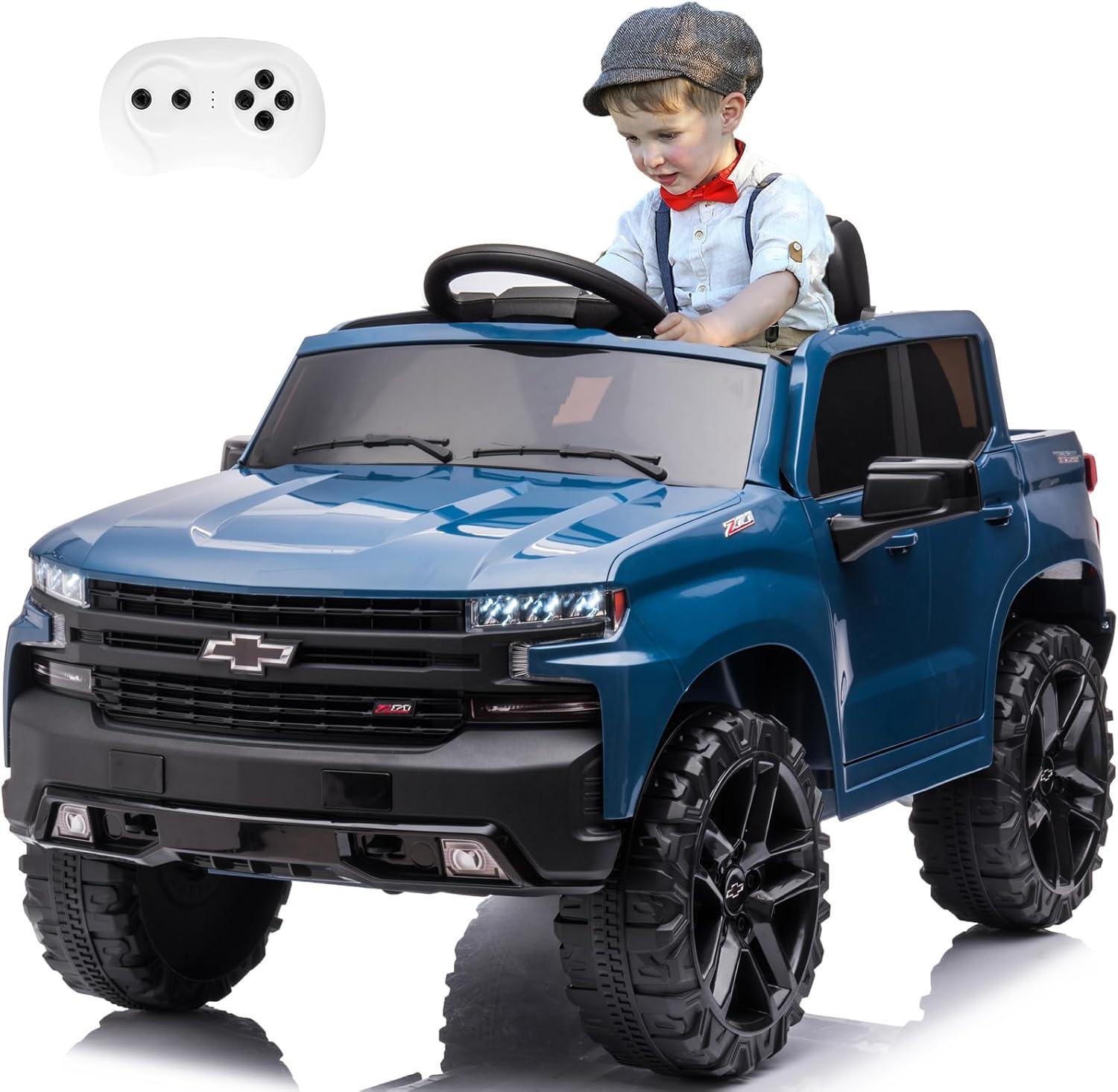 Jojoka 12V Licensed Chevrolet Silverado GMC Ride on Truck Car for Kids Battery Powered Electric Toys Vehicles with Remote Control, LED Light, Bluetooth, Spring Suspension, for 3-8 Years Old, Pink