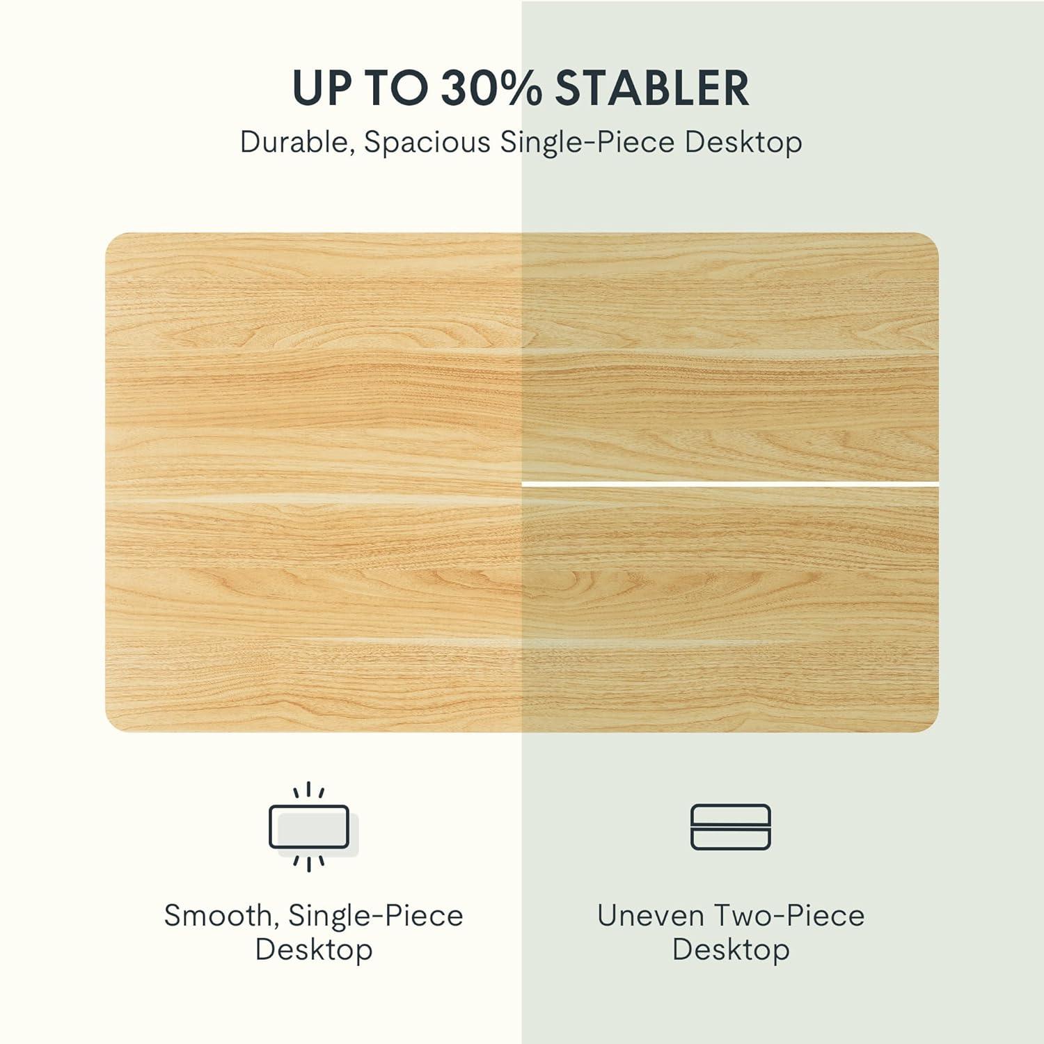 FLEXISPOT EN1 Whole-Piece Standing Desk 40" x 24" Electric Small Desk Height Adjustable Desk Sit Stand Desk Home Office Table (Black Frame + Maple Top, 2 Packages)