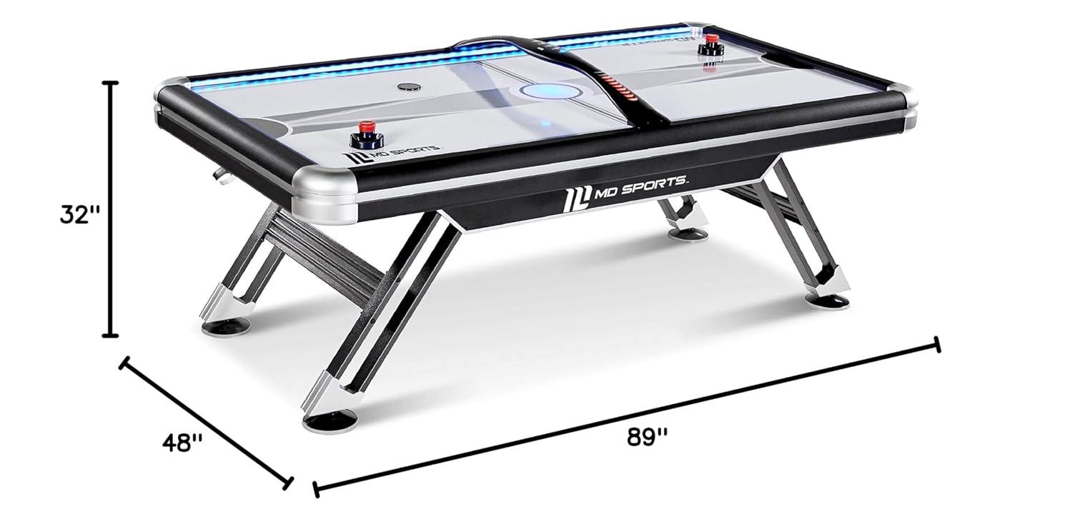 MD Sports 60" 2 -Player Air Hockey Table with Digital Scoreboard and Lights