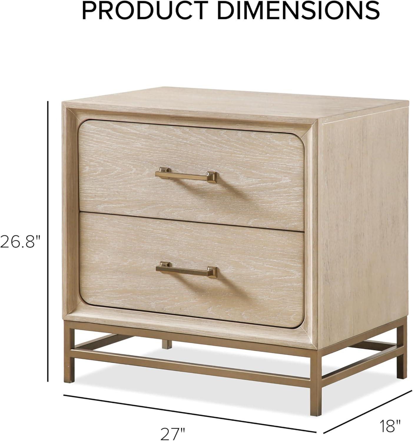 HOMES: Inside + Out 3pc Queen Neovesi Platform Bedroom Set Boho with 2 Nightstands Oak