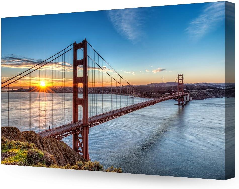 DecorArts - Golden Gate Bridge, San Francisco, Califonia. Giclee Canvas Prints for Wall Decor. 30x20"x1.5"