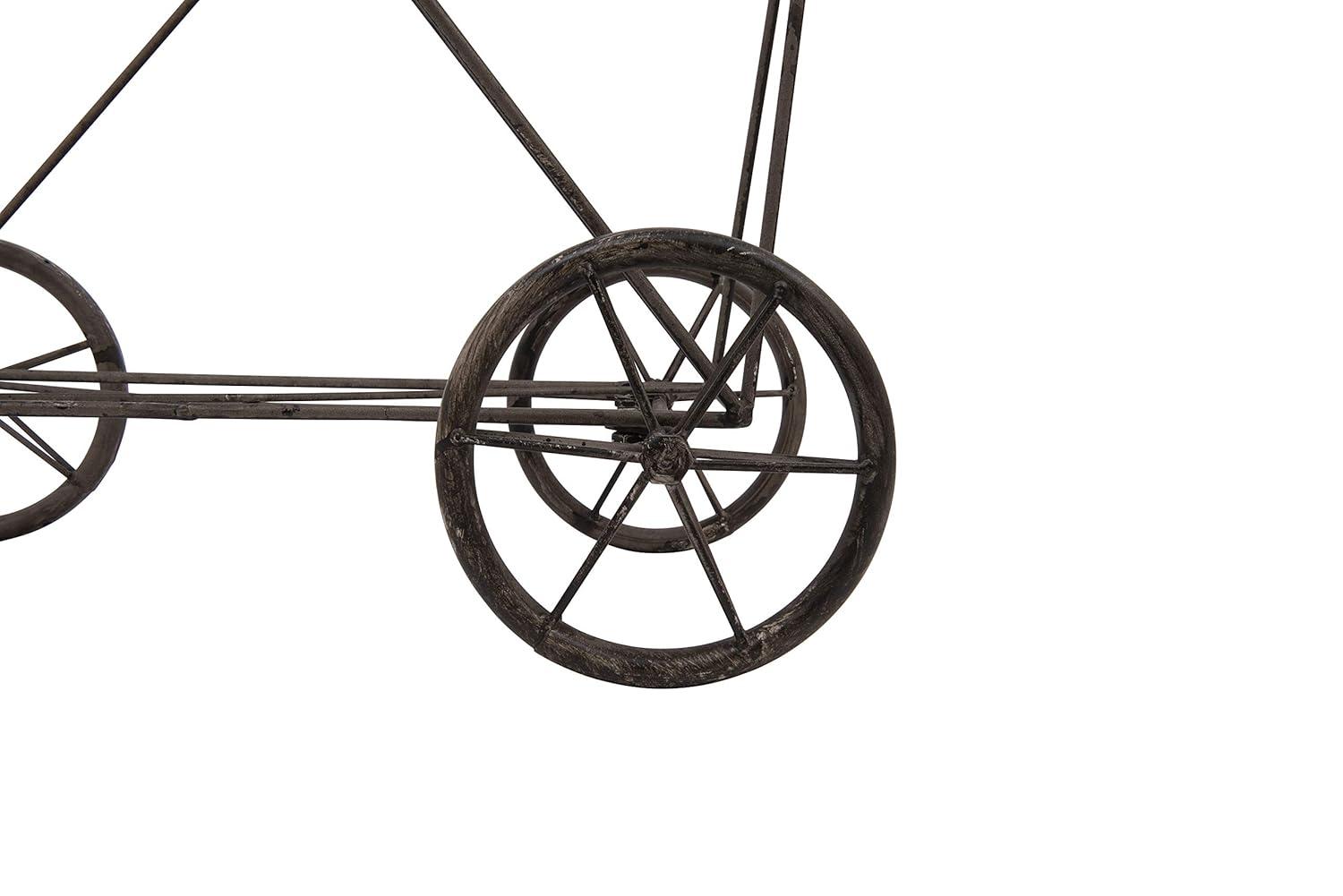 Metal Vintage Laundry Basket with Wheels - Storied Home: Garment Storage, Multipurpose Basket