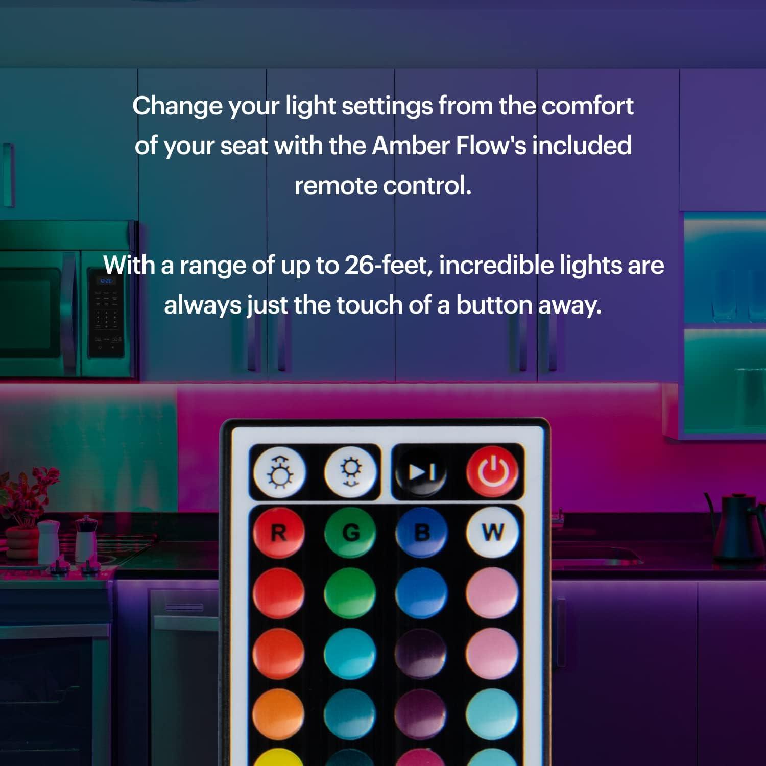 Amber Flow 64-Foot RGB LED Light Strips with Remote