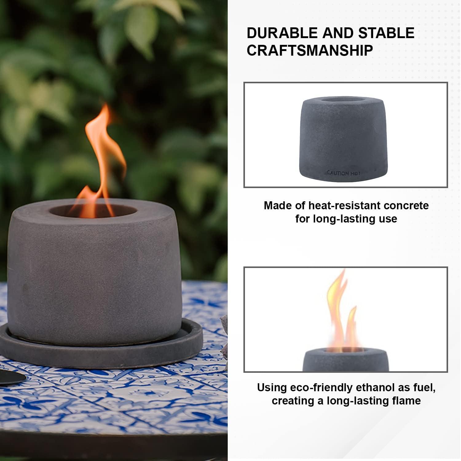 Kante Concrete Bio-Ethanol Smokeless Fire Pit Table