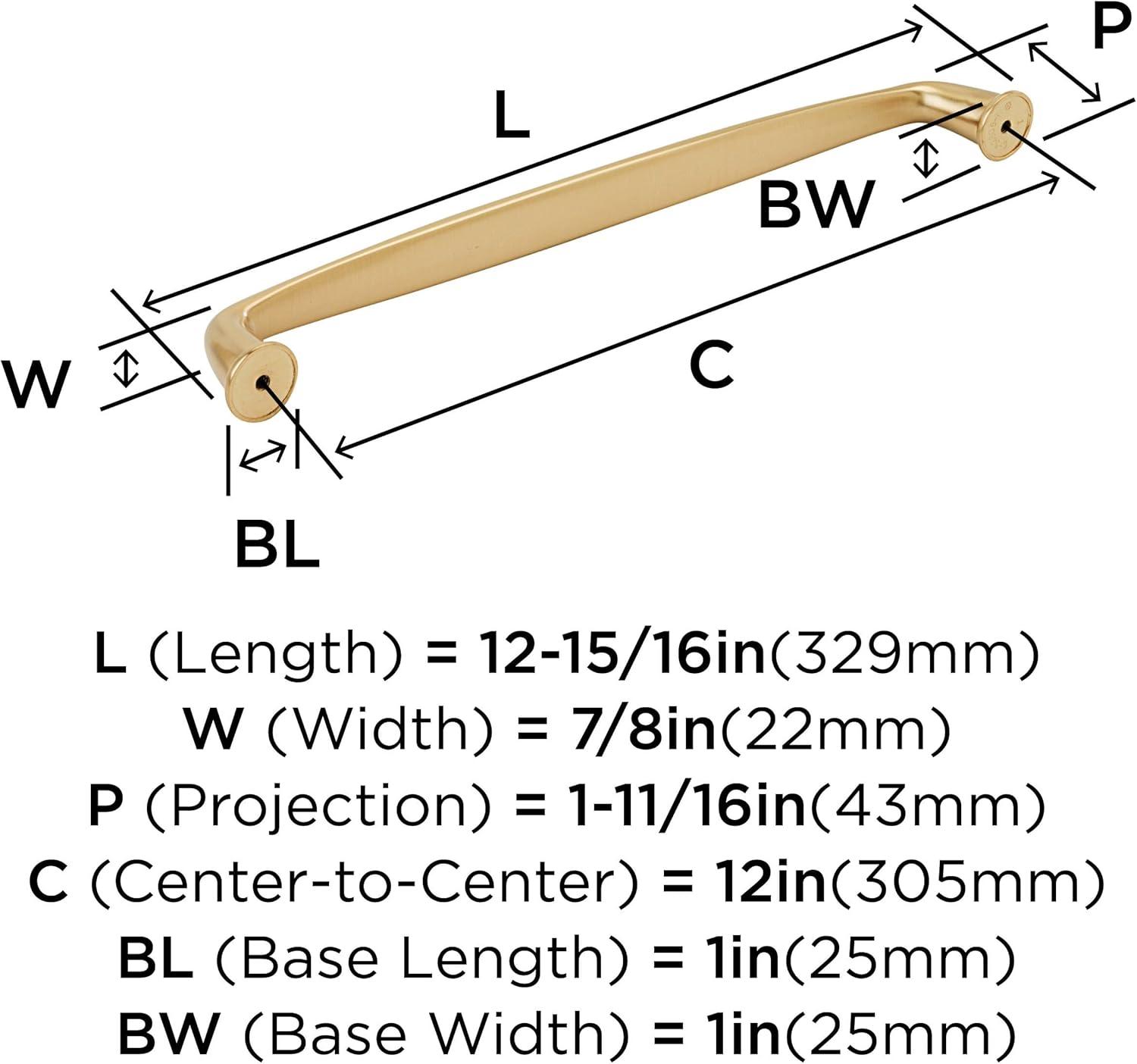 Kane 12 inch (305mm) Center-to-Center Champagne Bronze Appliance Pull
