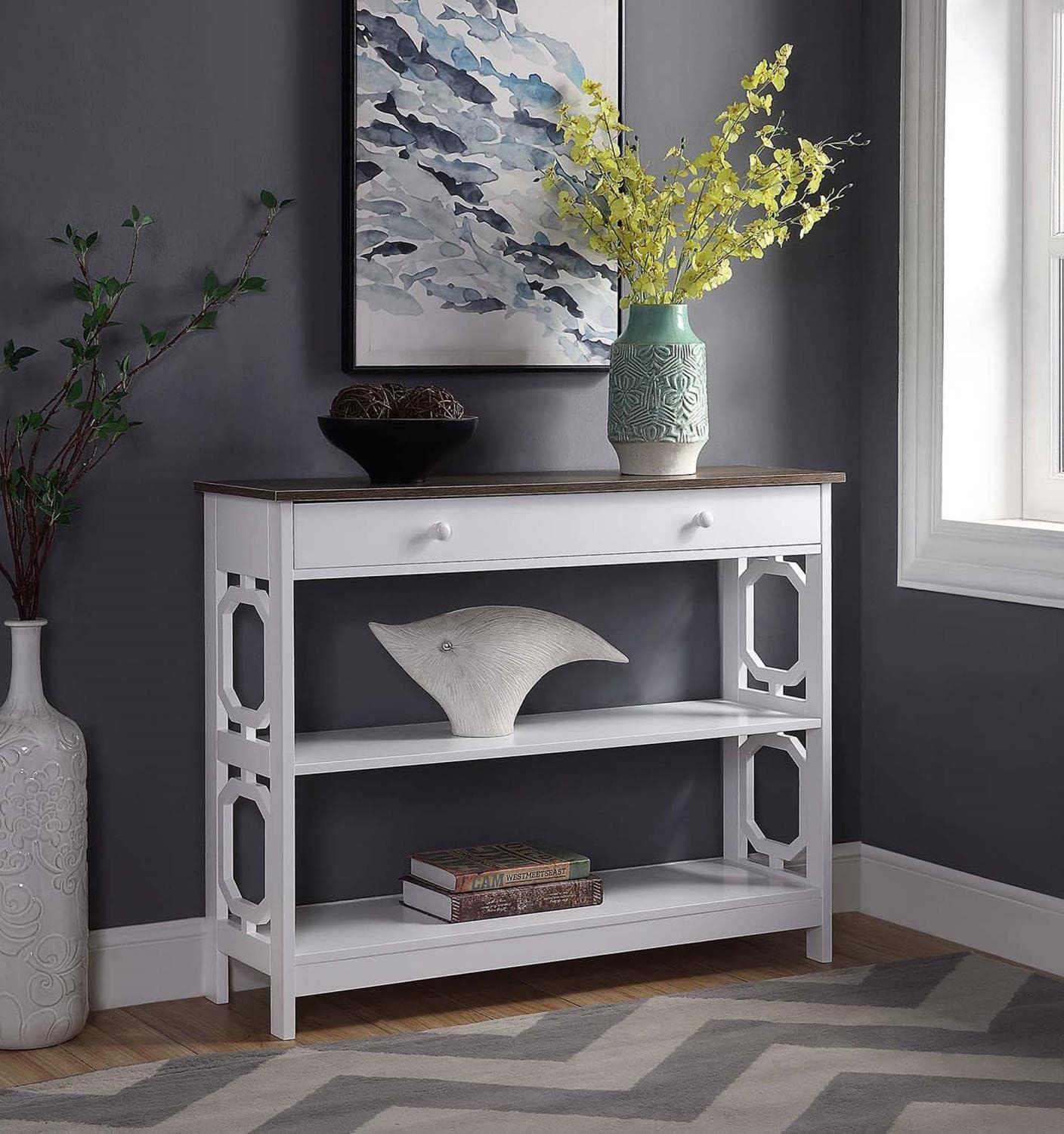 Omega 1 Drawer Console Table, White