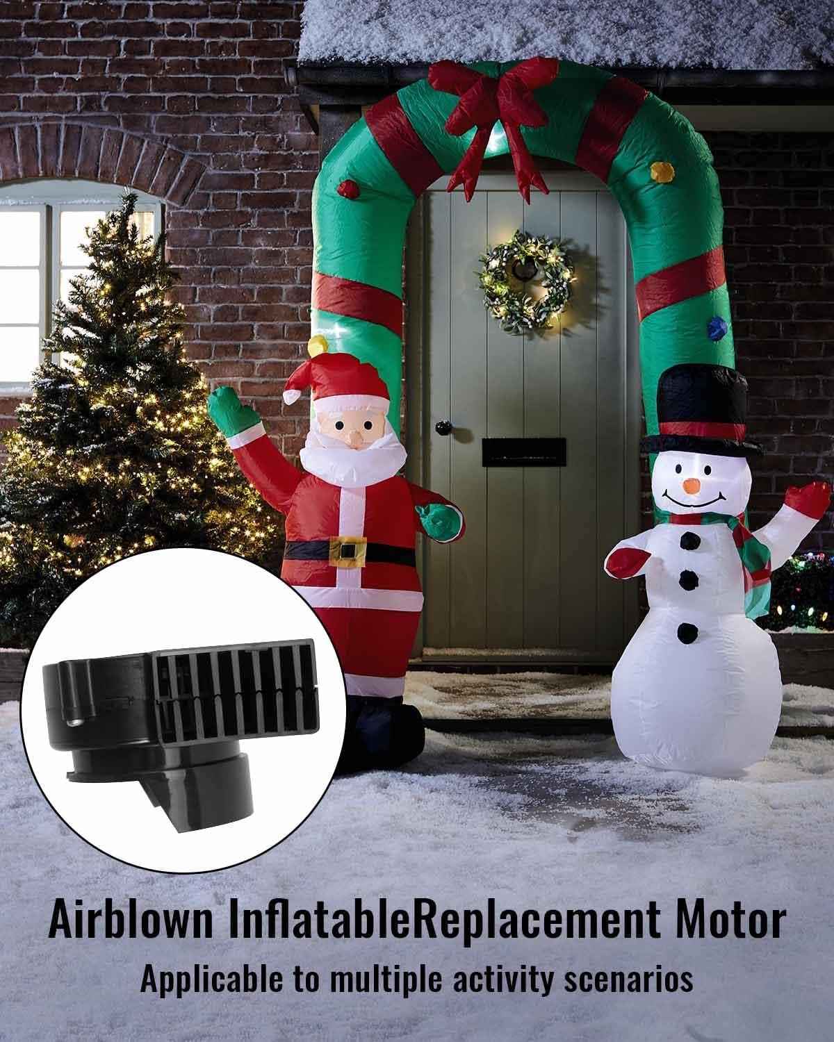 Air Blower for Inflatables Replacement Fan Blower Motor for Garden Yard Christmas Inflatable Decorations, Portable Fan Blower for Bouncy Castle, with 3 LEDs Lig & 1 12V/ 1.0A Adapter