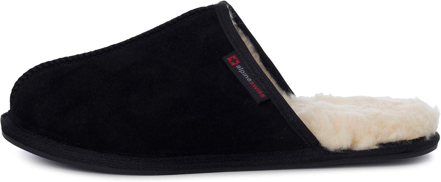 Alpine Swiss Mens Suede Memory Foam Scuff Slippers Comfort Slip On House Shoes