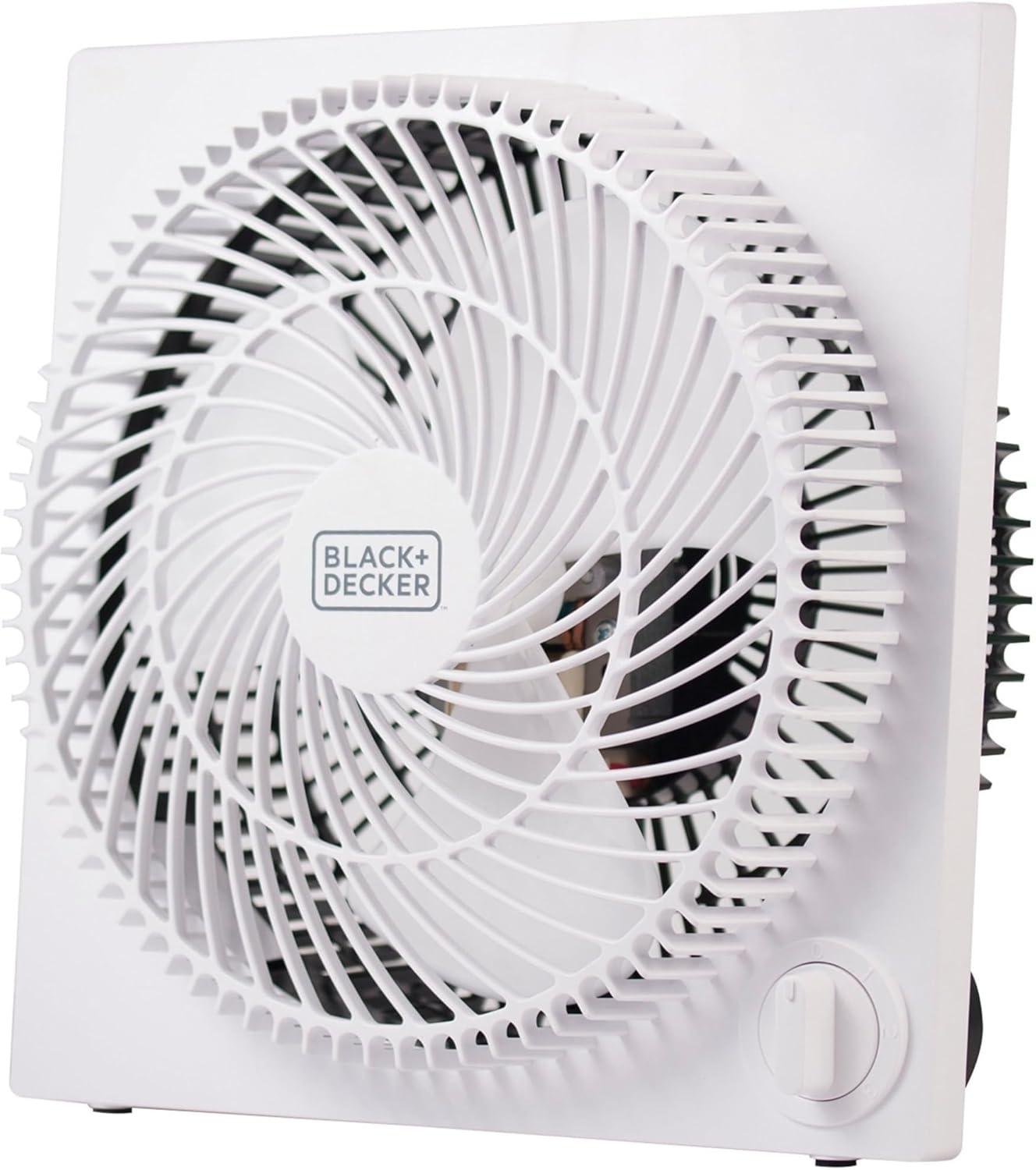 BLACK+DECKER Portable 9 Inch Box Fan, 3 Speed Settings & Self Standing