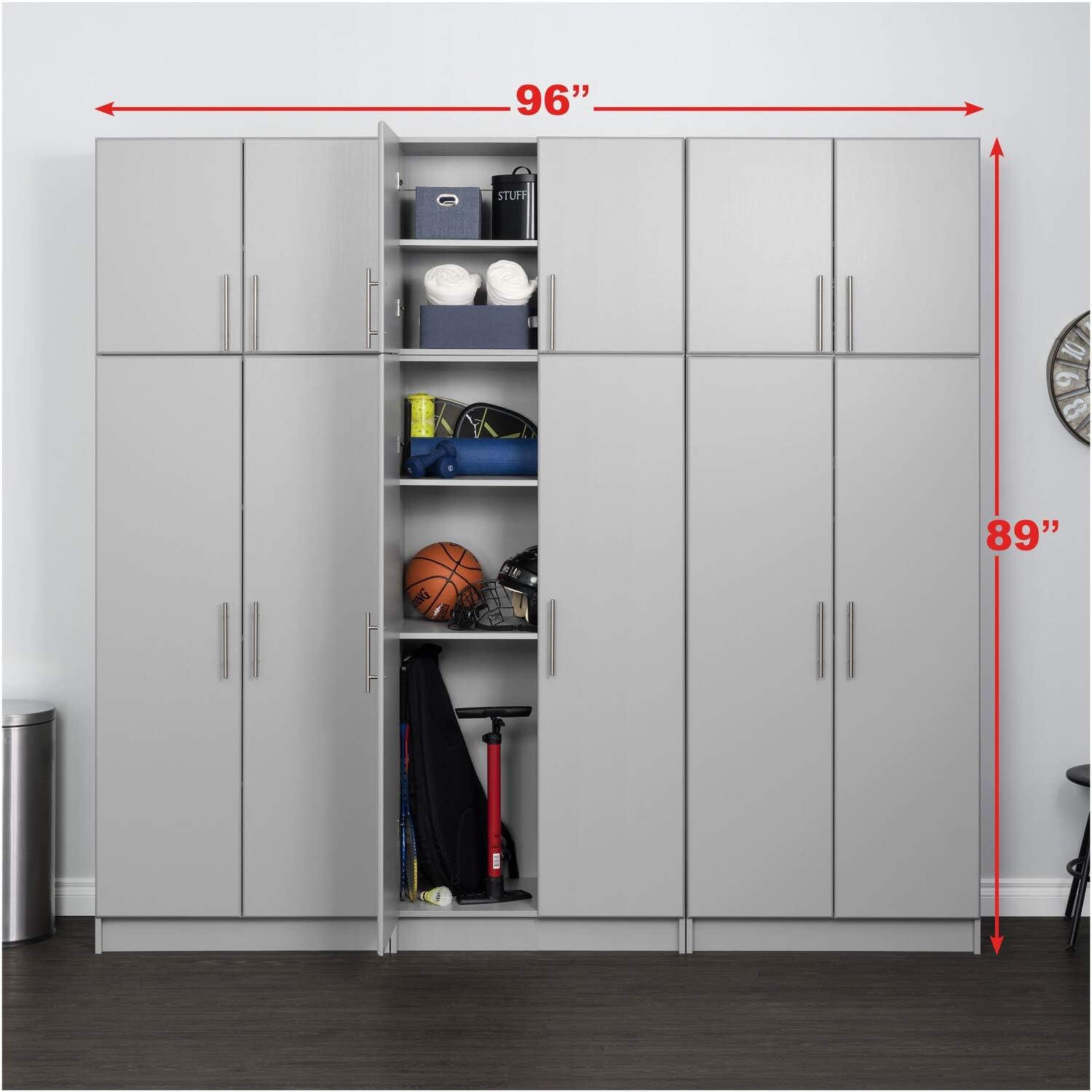 Gray Freestanding Storage Cabinet with Adjustable Shelving