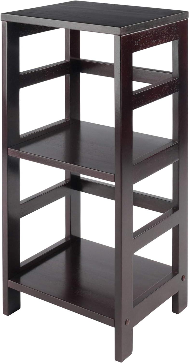 29.21" 2 Tier Leo Shelf Storage or Bookshelf Narrow Espresso Finish - Winsome: Mid-Century Modern, Wood Composite, Metal Hardware