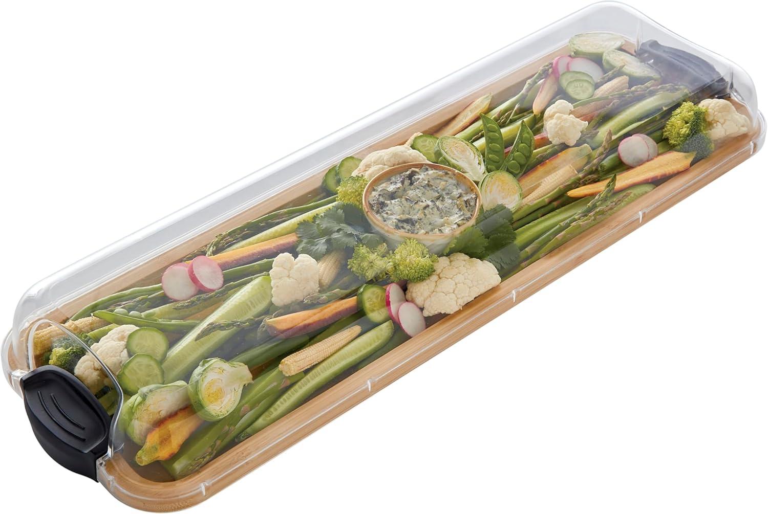 Farberware Farberware Build-A-Board 11 x 14 in. Bamboo Charcuterie Board With Locking Lid