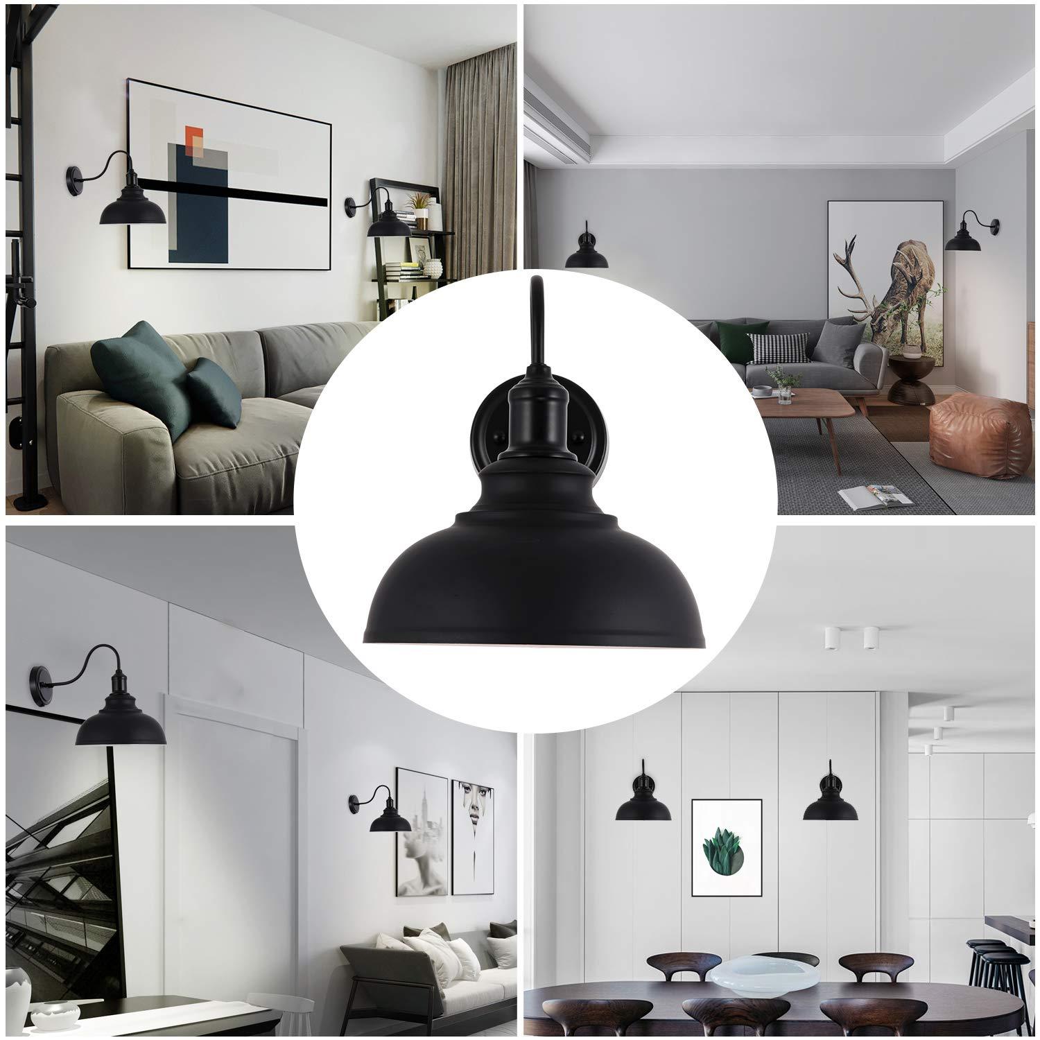 Vintage Black Wireless Battery Operated Wall Sconces Set of 2, Cordless LED Wall Lights Set with Remote Control, for Bedroom, Farmhouse, Gallery - Easy Setup, 3 Color Dimmable, Adjustable Brightness