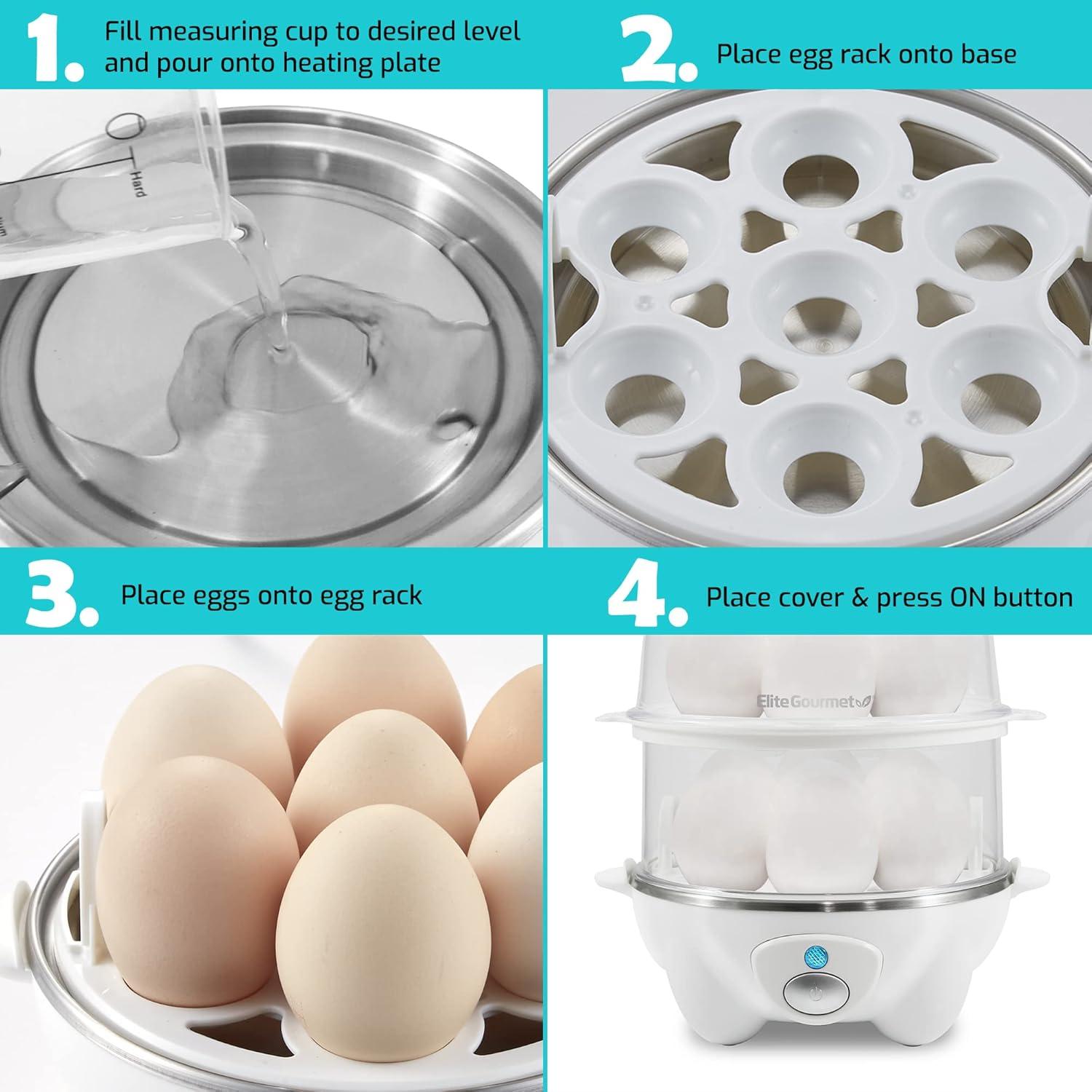 Elite Gourmet Automatic 2-Tier Egg Cooker/Steamer