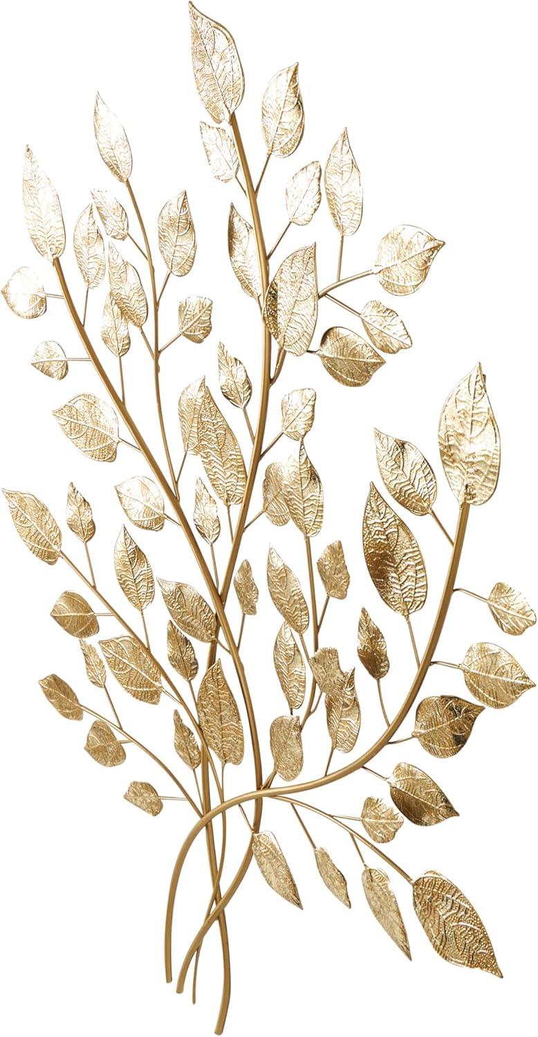 Metal Large Metallic Leaf Gold Wall Decor