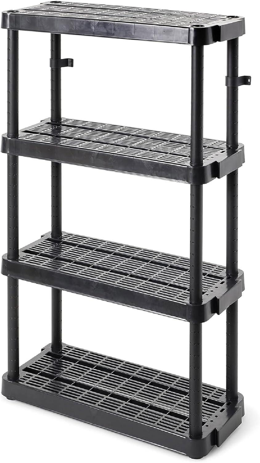 Black Adjustable Kids Storage Shelving Unit, 32.4" Length