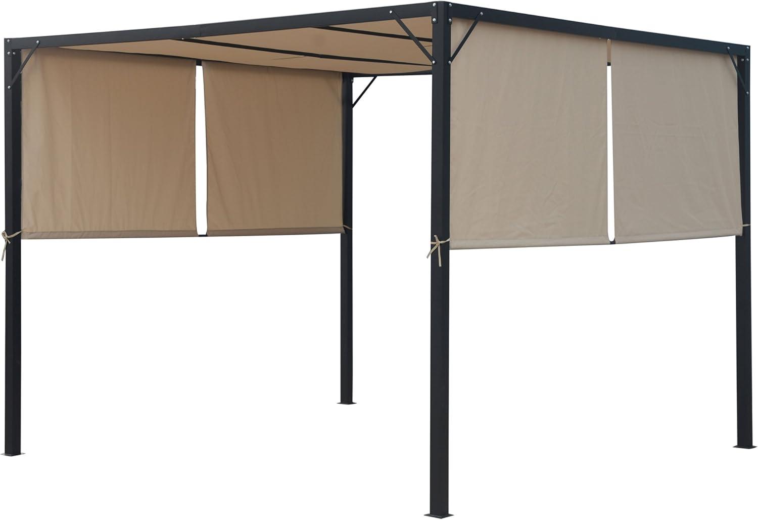 Wendy Outdoor Steel Framed 10' by 10' Gazebo, Beige