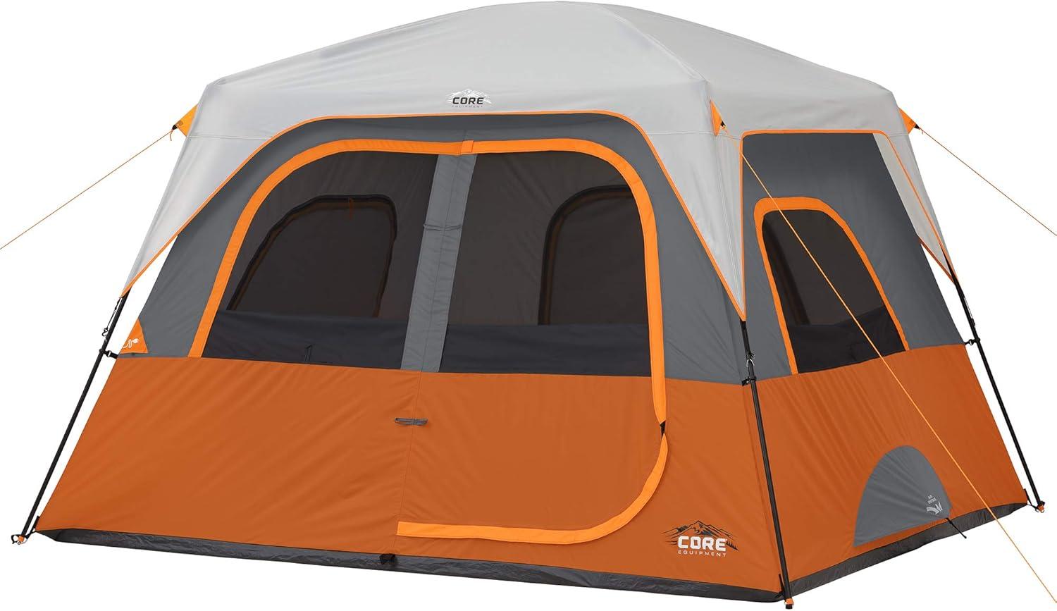 Core Equipment 6 Person Straight Wall Tent - Orange