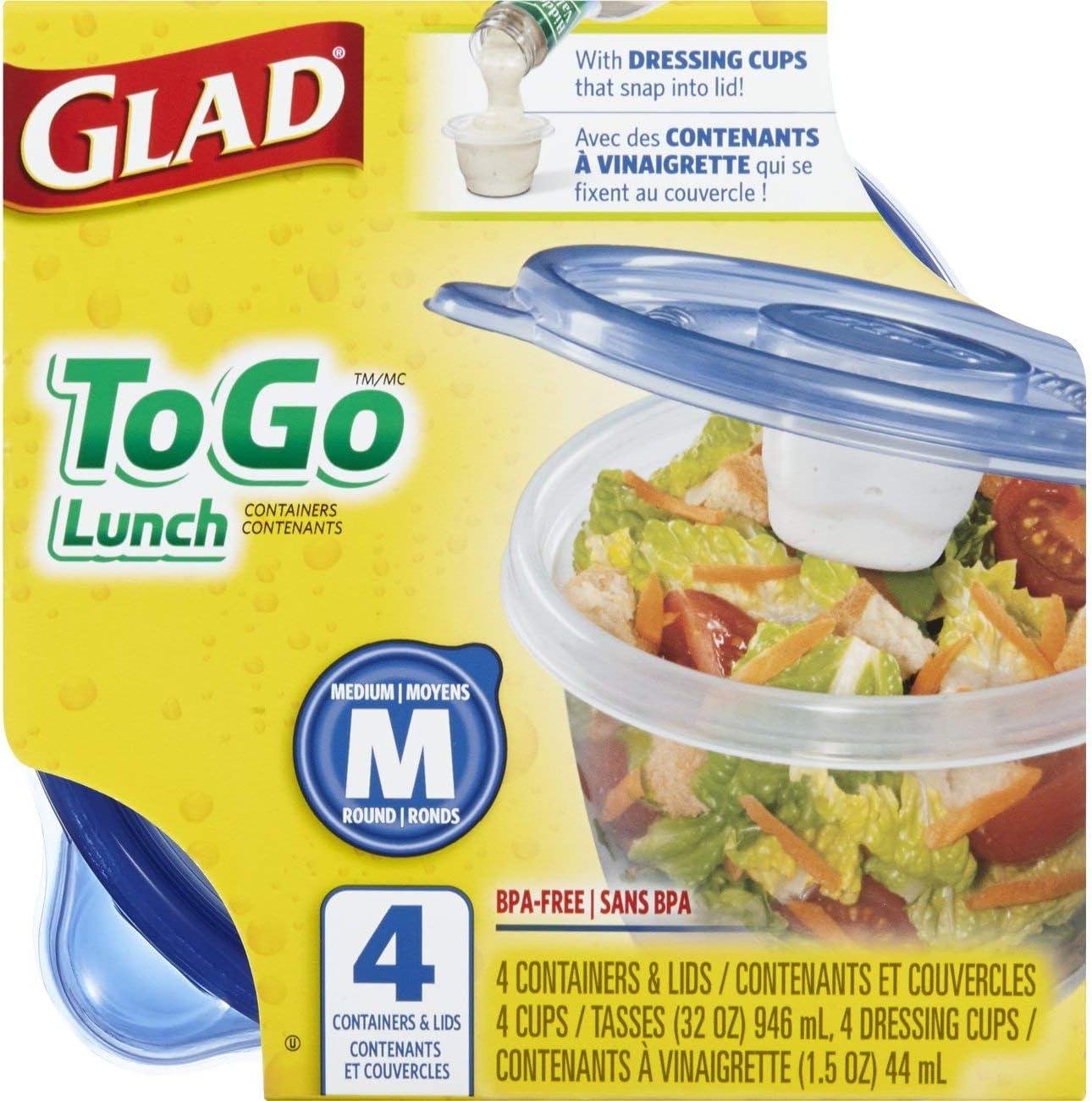 Clear BPA-Free Plastic Round Lunch Box Set