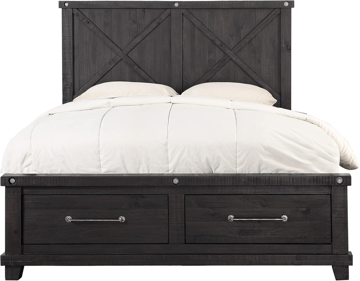 Yosemite Cafe Solid Wood Panel Storage Bed