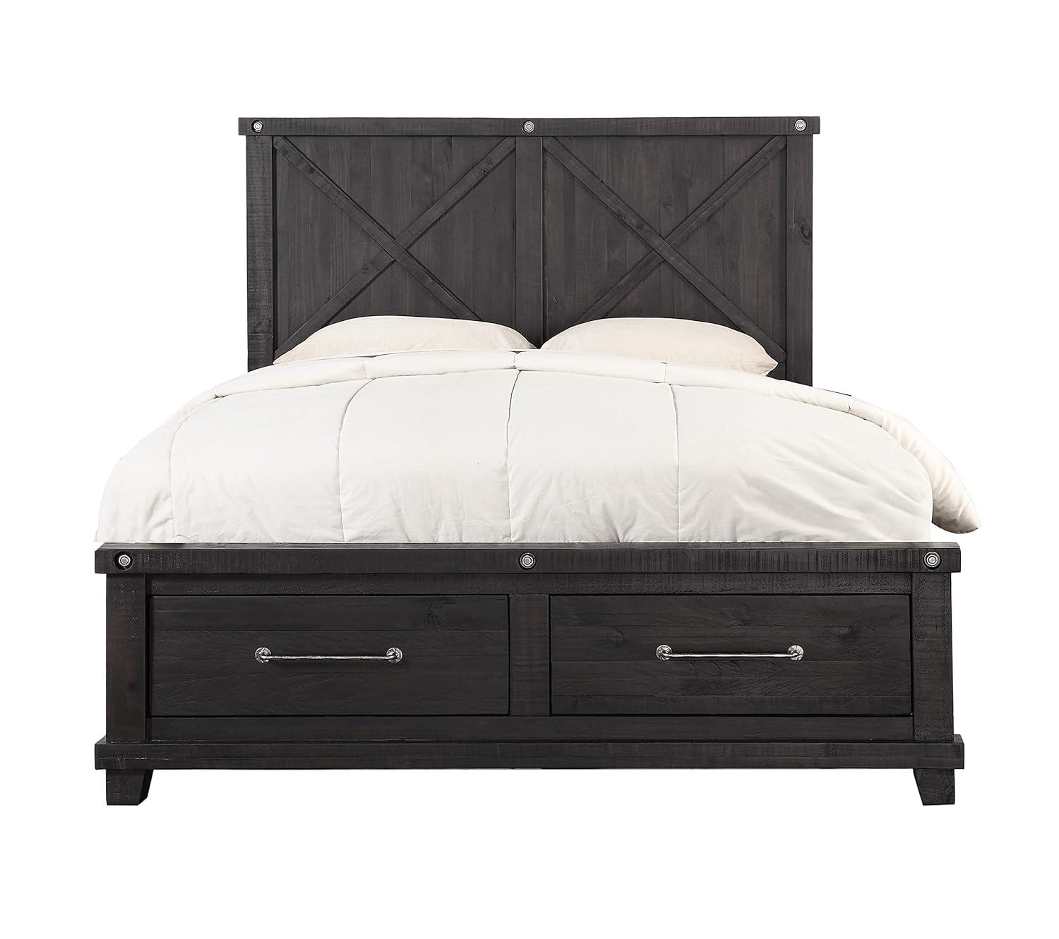 Yosemite Cafe Solid Wood Panel Storage Bed
