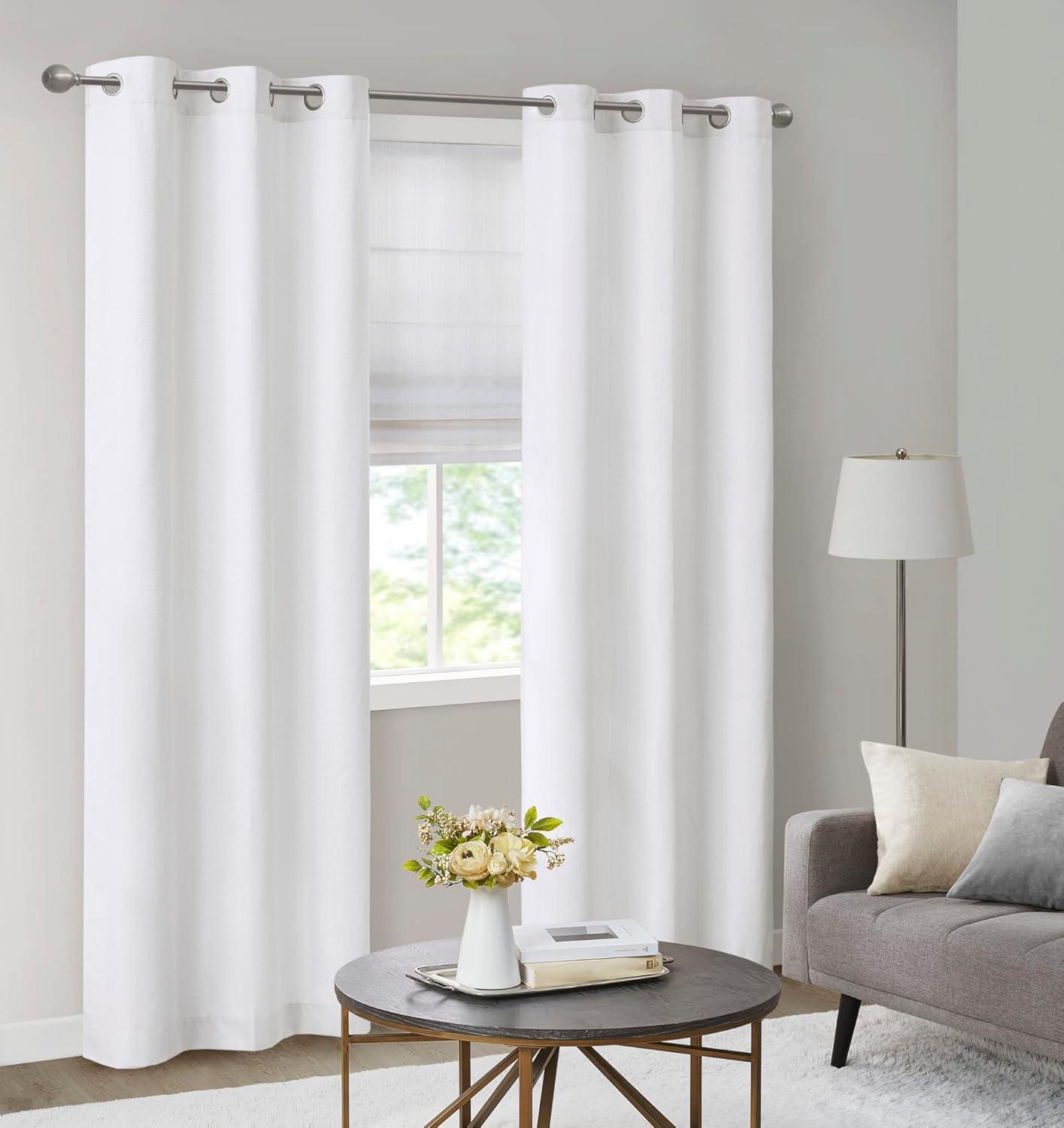 Madison Park Galen Basketweave Room Darkening Curtain Panel Pair (Set of 2)