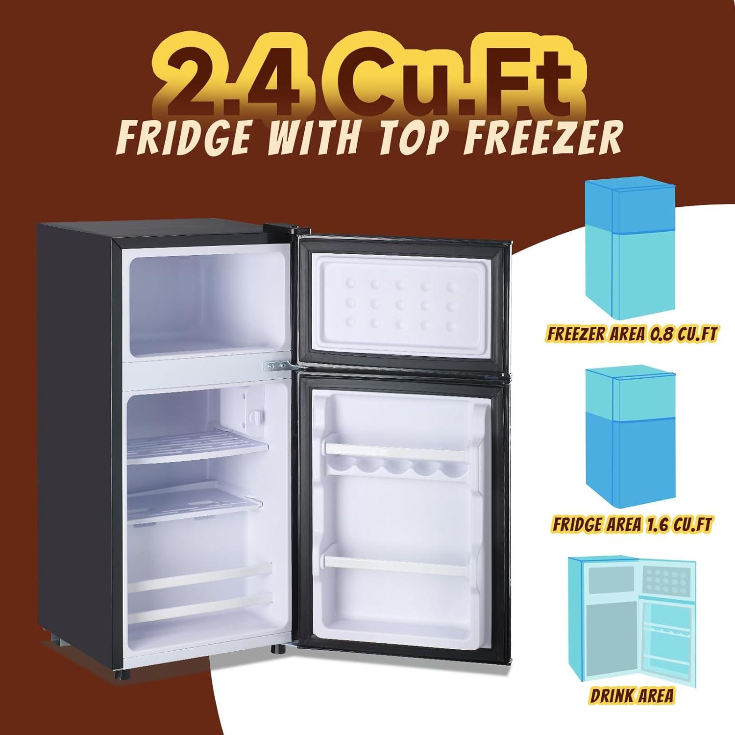 DEMULLER DEMULLER Arcticfresh Storage Suite 2.4 Cubic Feet Freestanding Mini Fridge with Freezer