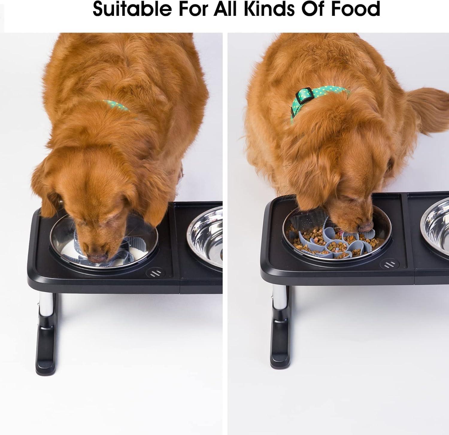 Keegud Slow Feeder Dog Bowls Insert [36 Octopus Suction Cups] Super Firm Eating Bowl [Cuttable] for Large Breed and Medium Size Compatible with Regular Elevated (Turbine) C25