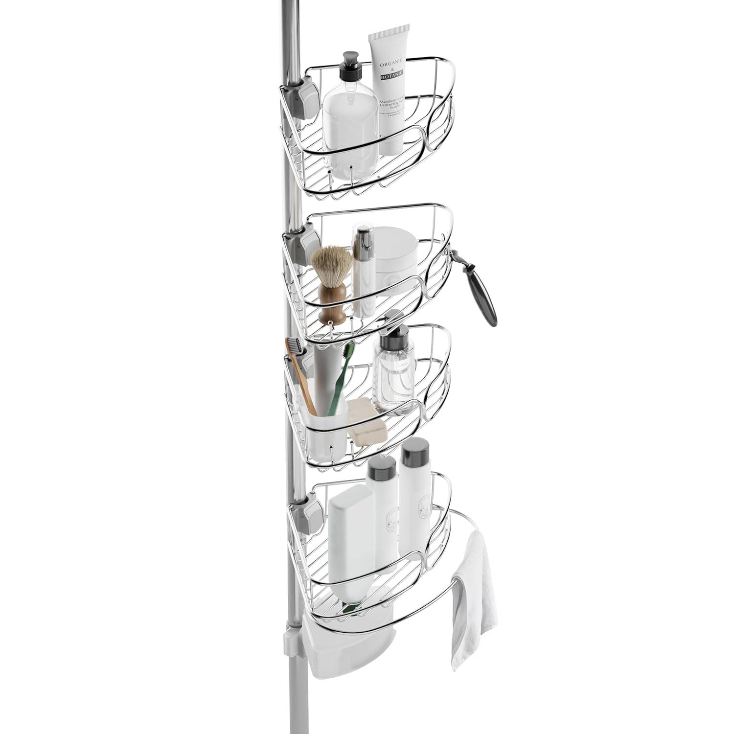 Rebrilliant Gare Tension Pole Stainless Steel Shower Caddy