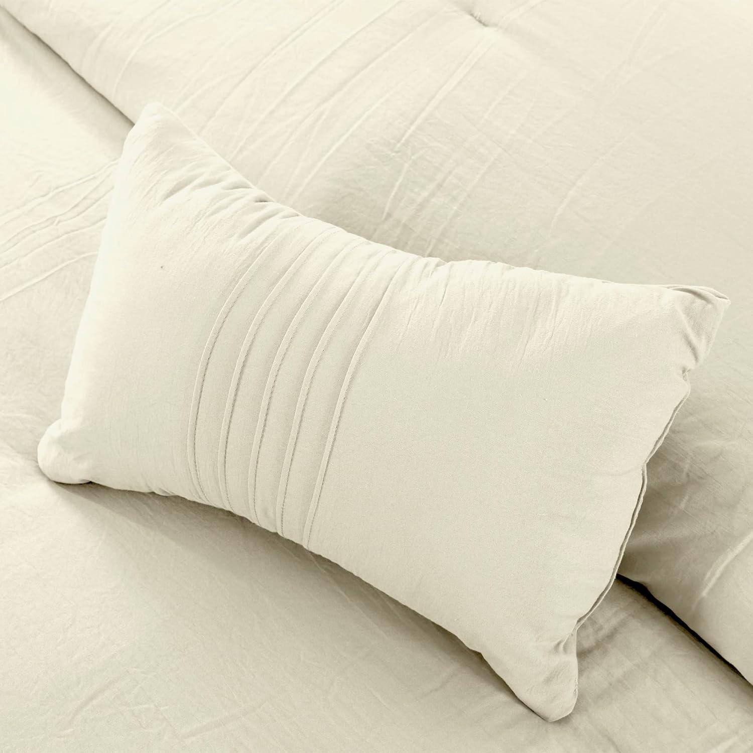 Modern Threads 4-Piece Garment-Washed Comforter Set Beck Coconut King