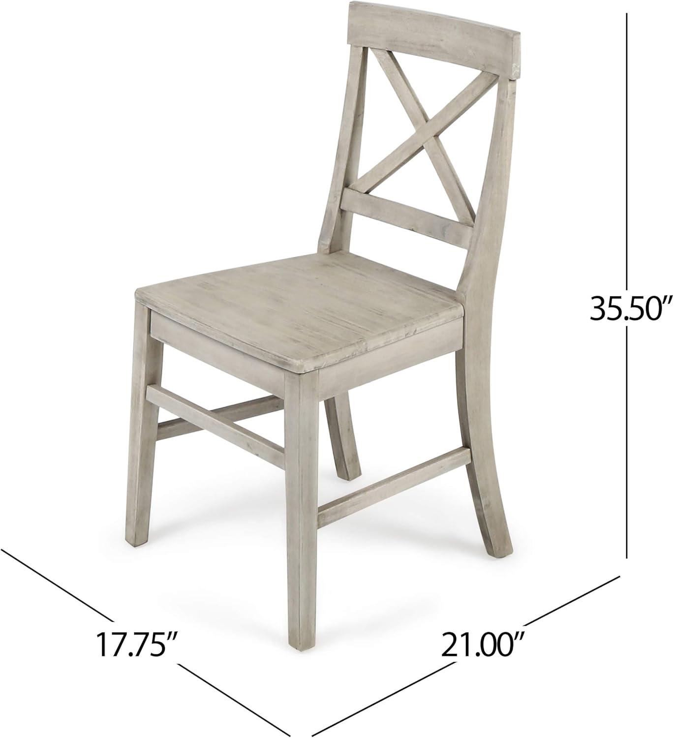 Kaniz Farmhouse Acacia Wood Dining Chairs